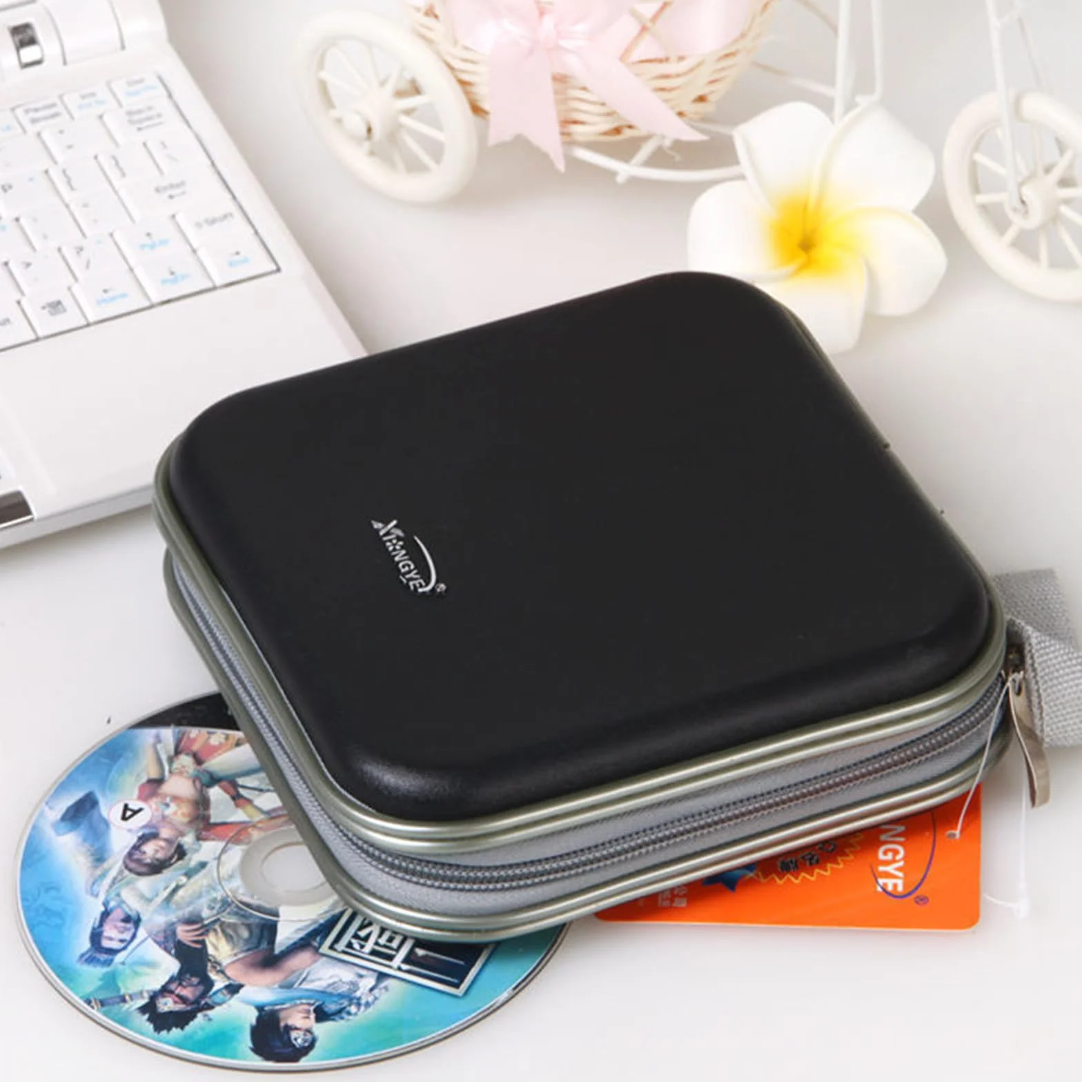 Estuche Porta CD 1PCS Portátil Bolsa de CD/DVD Estuche para 40 CDs Porta Almacenamiento DVD Bolsas Muy Adecuado para Viajar Usar en Automóviles y en Casa Caja CD(Negro)