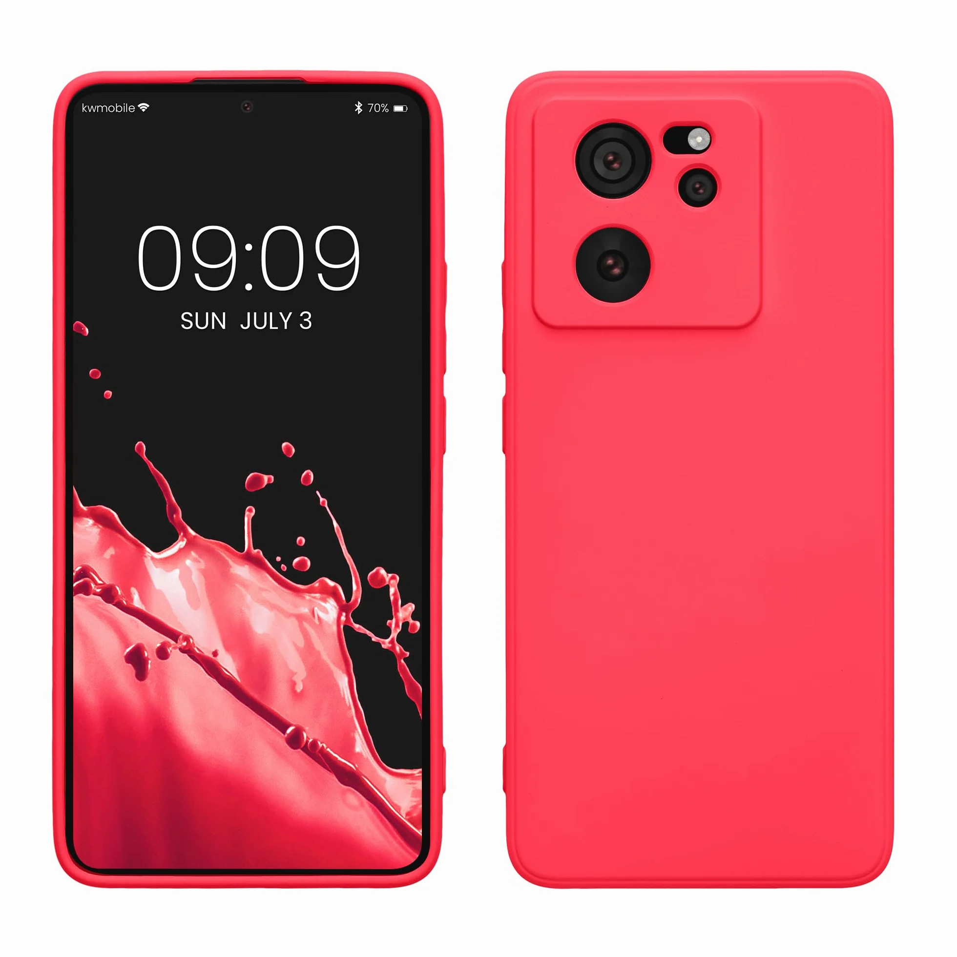 kwmobile Carcasa Compatible con Xiaomi 13T / 13T Pro Funda TPU Silicona Rosa neón