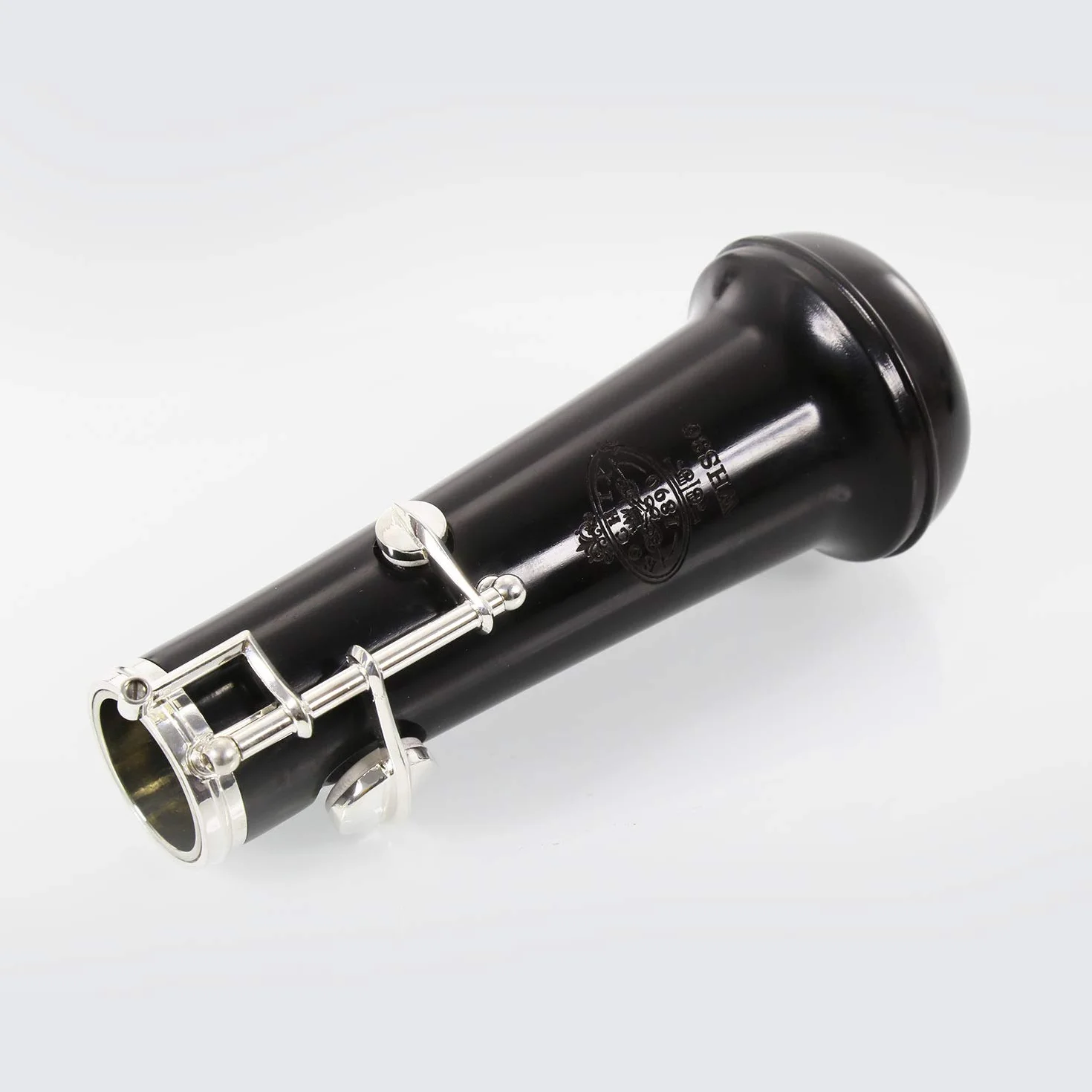 Rochix Professional Performance Level WHS36 - Oboe con cuerpo de ébano plateado semiautomático, tono C 2 hojas, 1 paño limpieza, hisopo soporte para descanso del pulgar, estuche y más