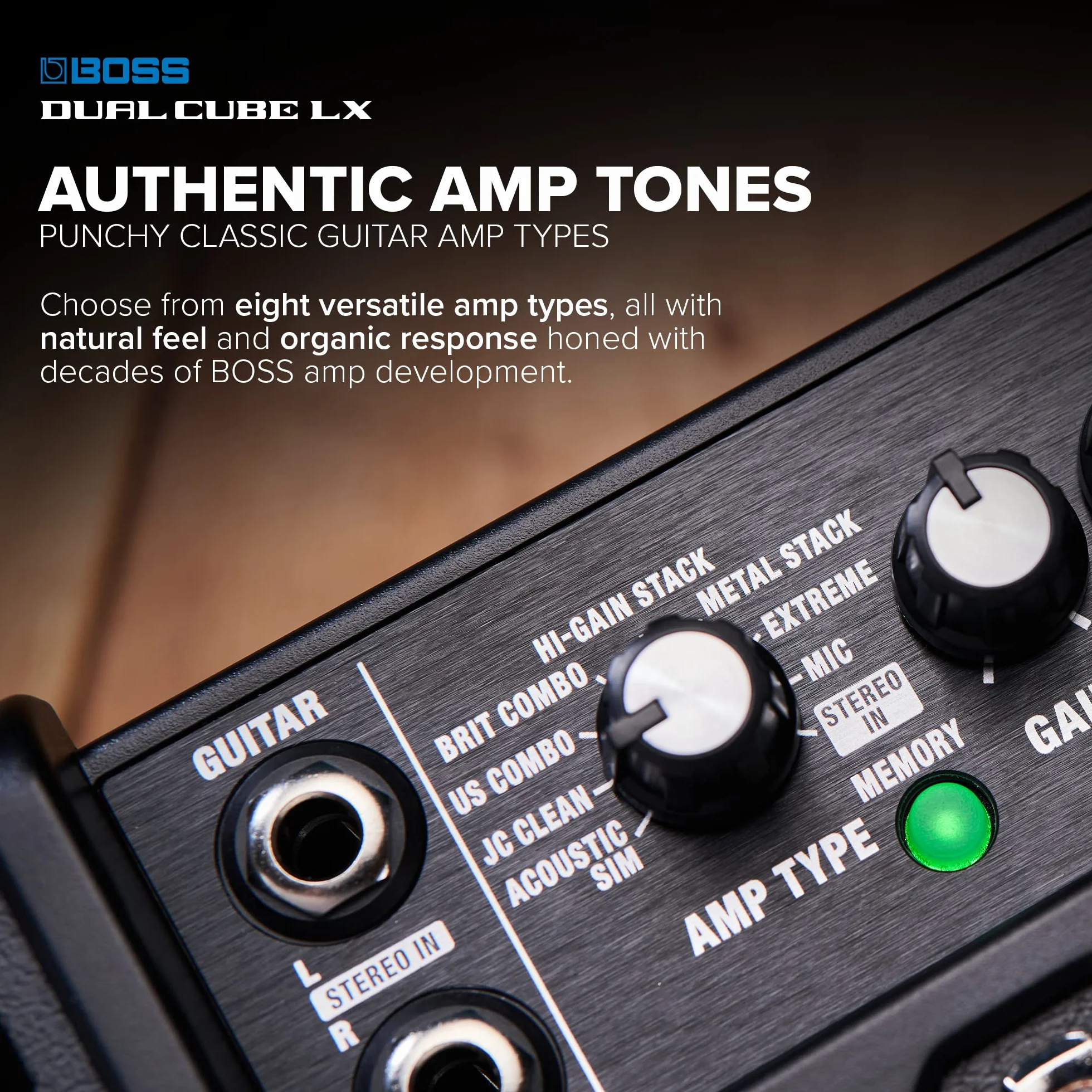 Ampli de Guitarra Boss Dual Cube LX – El Cube clásico, evolucionado para la máxima flexibilidad Ampli de sobremesa ultraversátil con Sonidos fantásticos