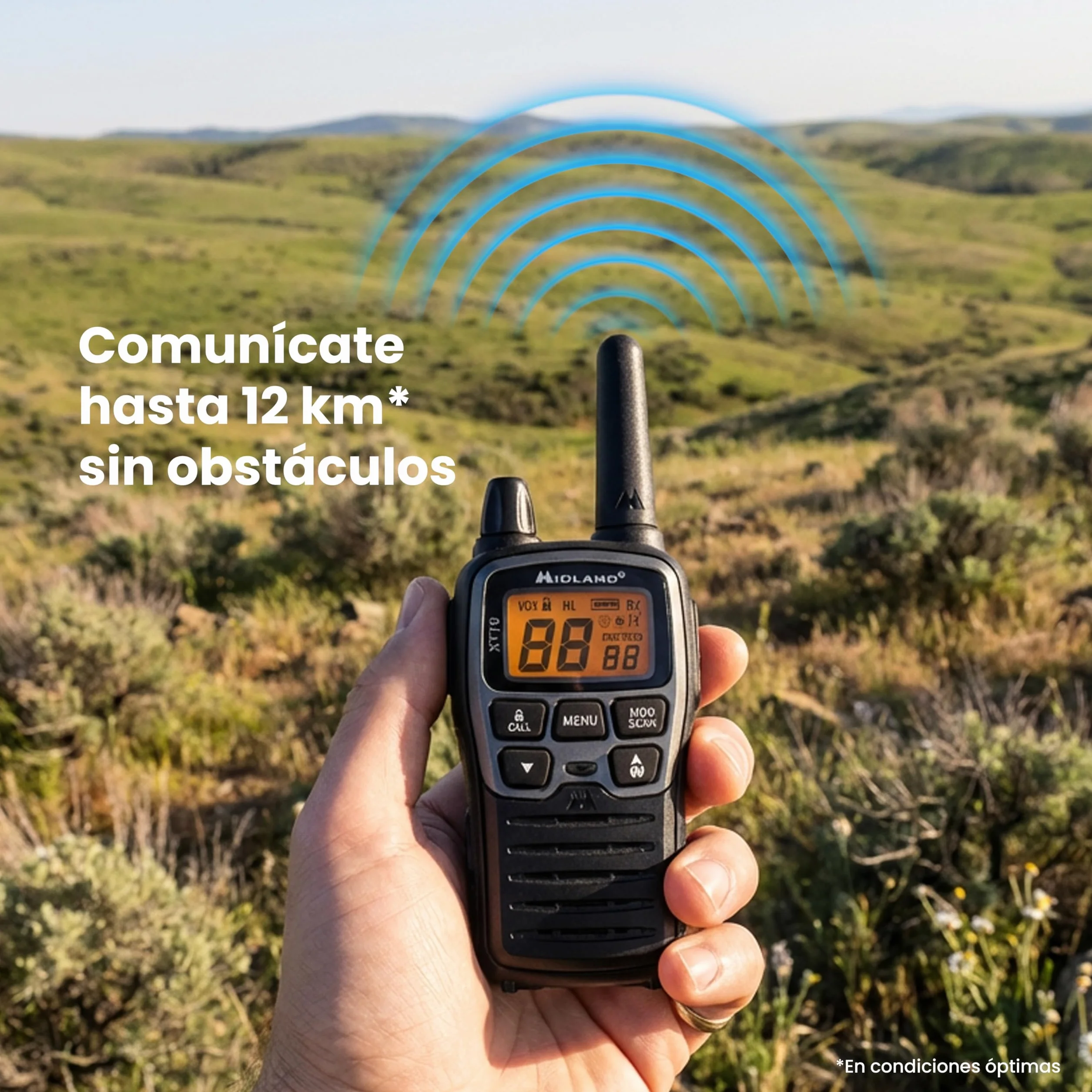 Midland C1180 XT70 - Walkie Talkie Profesional de Doble Banda con Carga Rápida - Gris - Formato 69 LPD y 24 PMR446, 12 km de Alcance, 38 Tonos, 83 Códigos - Set de 2 Transceptores