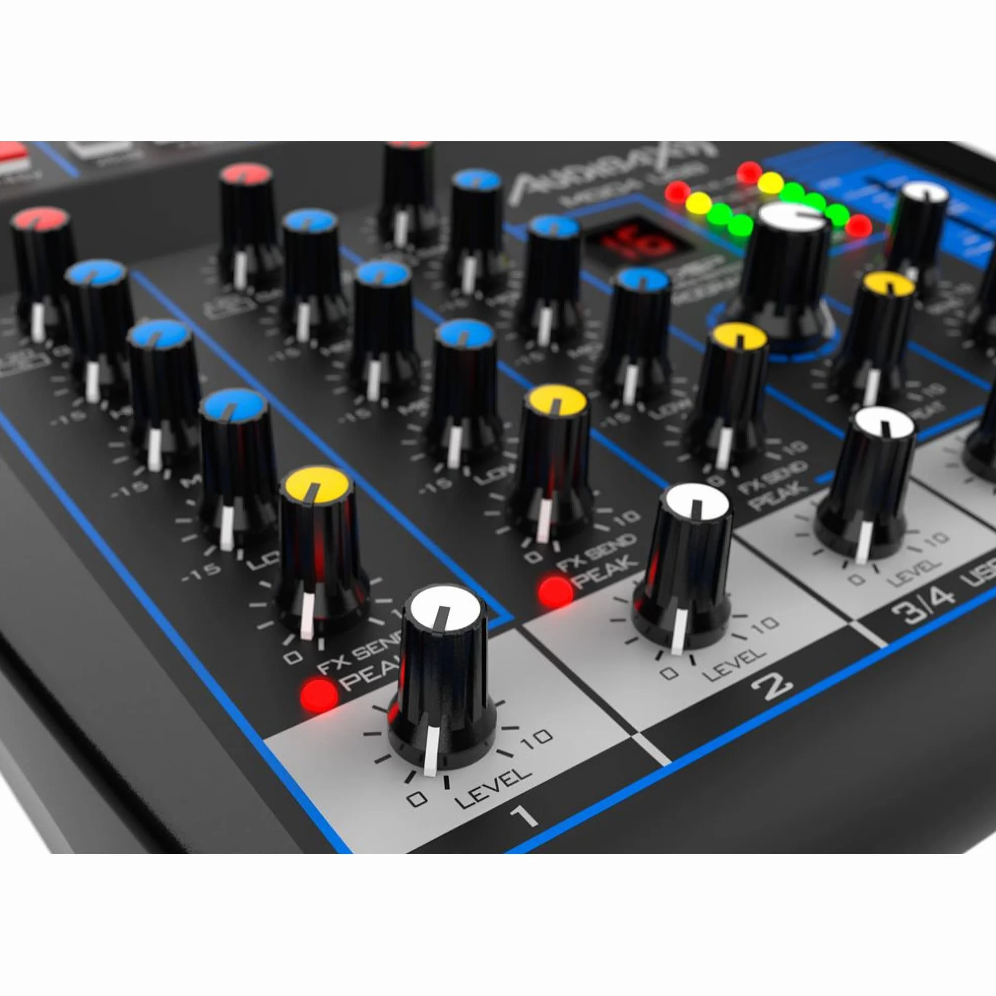 Audibax MG04 USB Mesa Mezclas con 4 Canales Bluetooth, MP3, USB Rec y Efectos