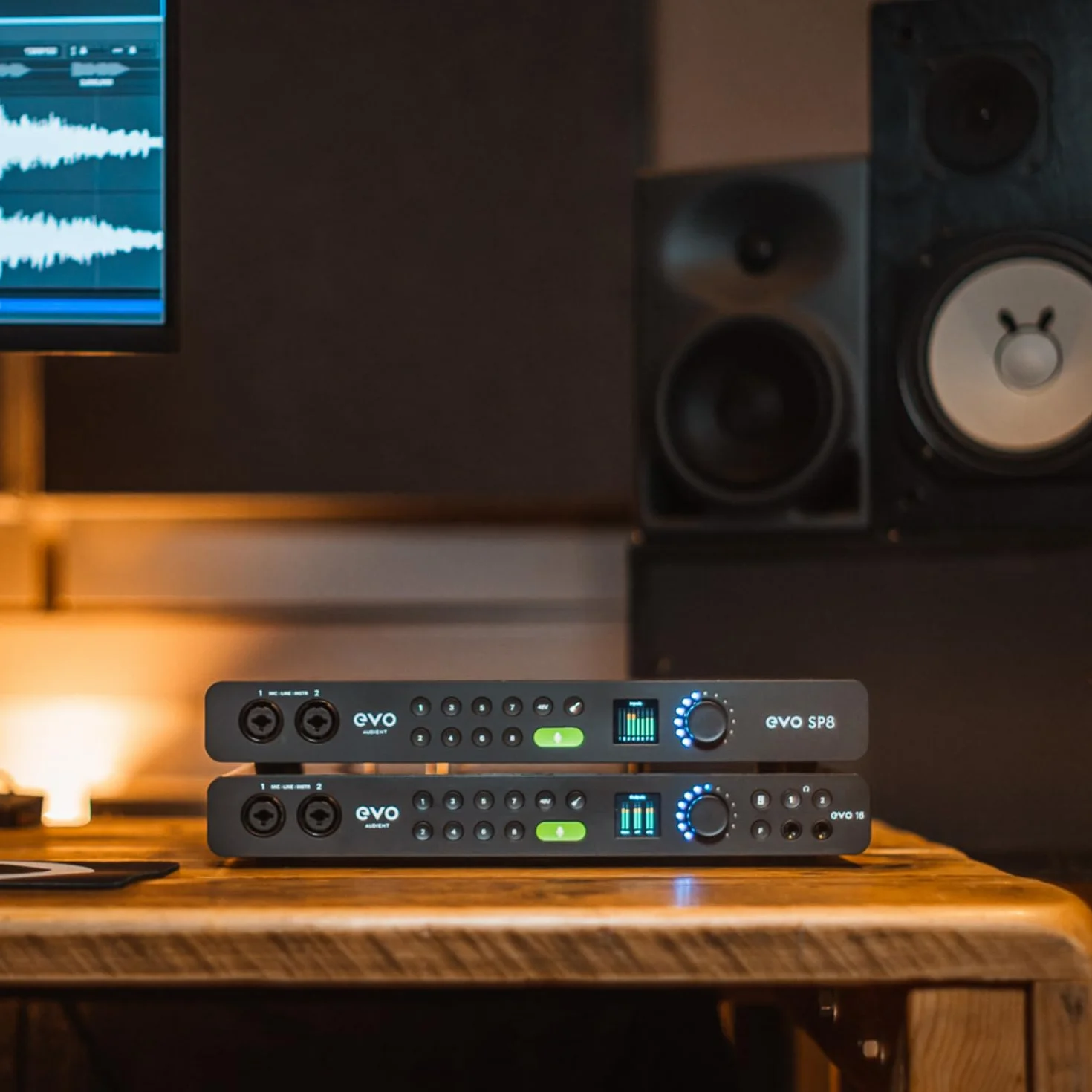Audient EVO SP8, expansor de preamplificadores de estudio, ocho preamplificadores EVO, 8 preamplificadores de micrófono EVO con Smartgain, preamplificador de micrófono, negro