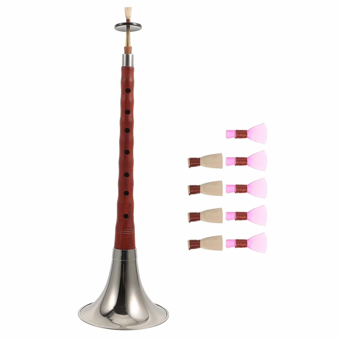 Instrumento Tradicional Suona Profesional Chino de Metal Fácil de Operar y Ligero para Principiantes y Profesionales Llave D y 1 Set Color Aleatorio