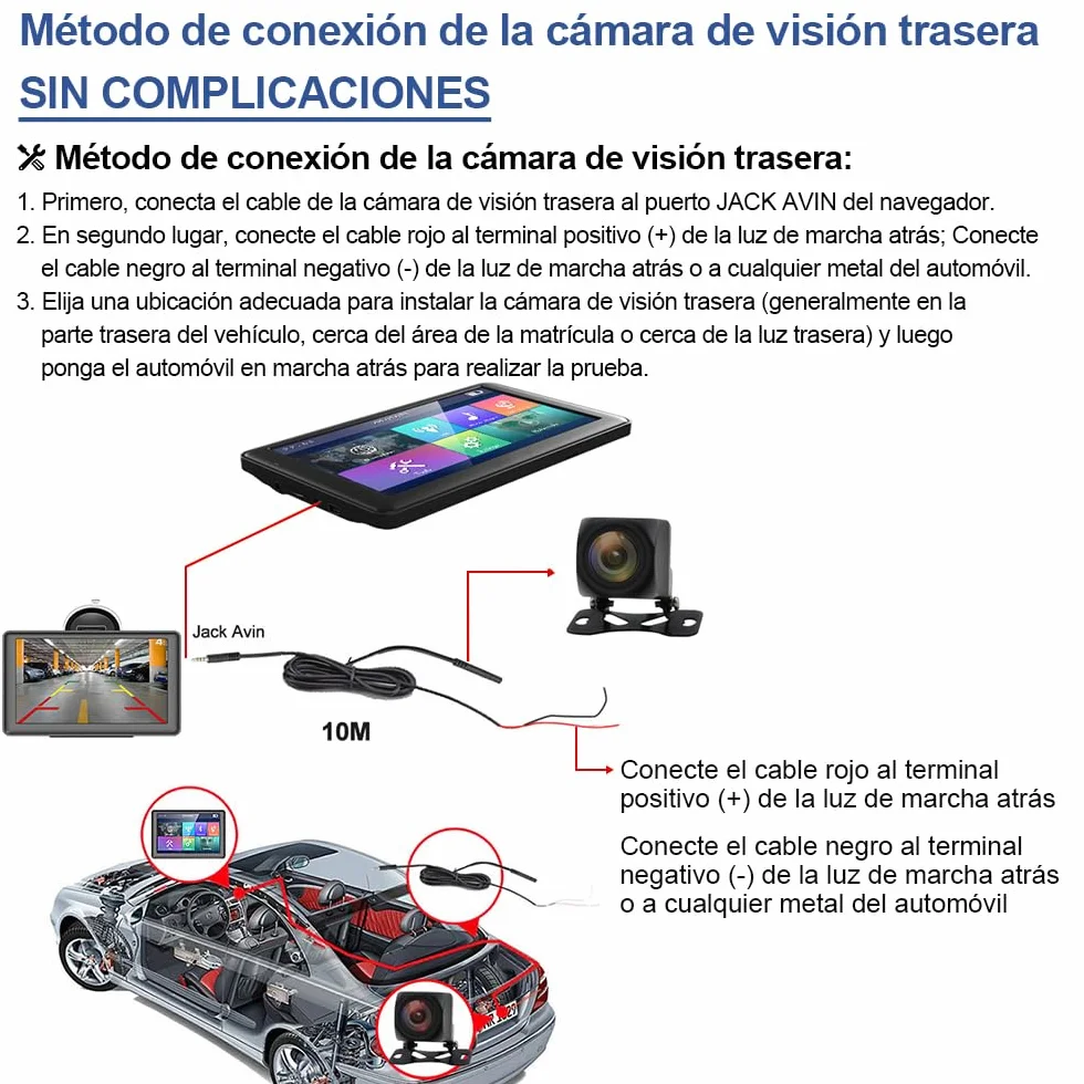 AWESAFE 7'' GPS Navigator Off Road con Cámara Trasera y Bluetooth, Mapas Europeos 48 Países