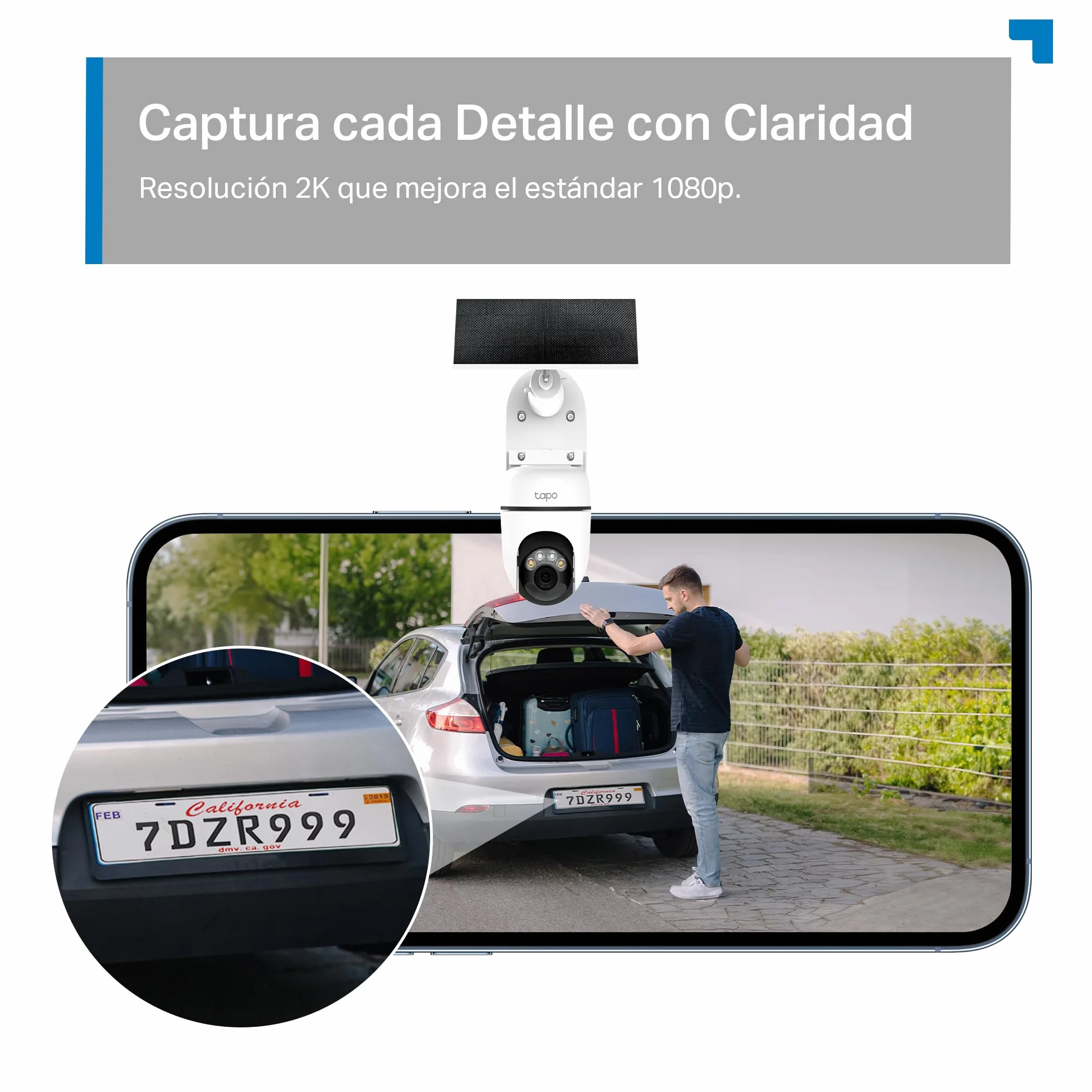 Tapo C610 Kit – Outdoor WiFi Surveillance Camera 2K 3MP with Solar Panel, 360° PTZ, 6700mAh Battery, Human Detection, Color Night Vision, AI Tracking, IP65 Wireless