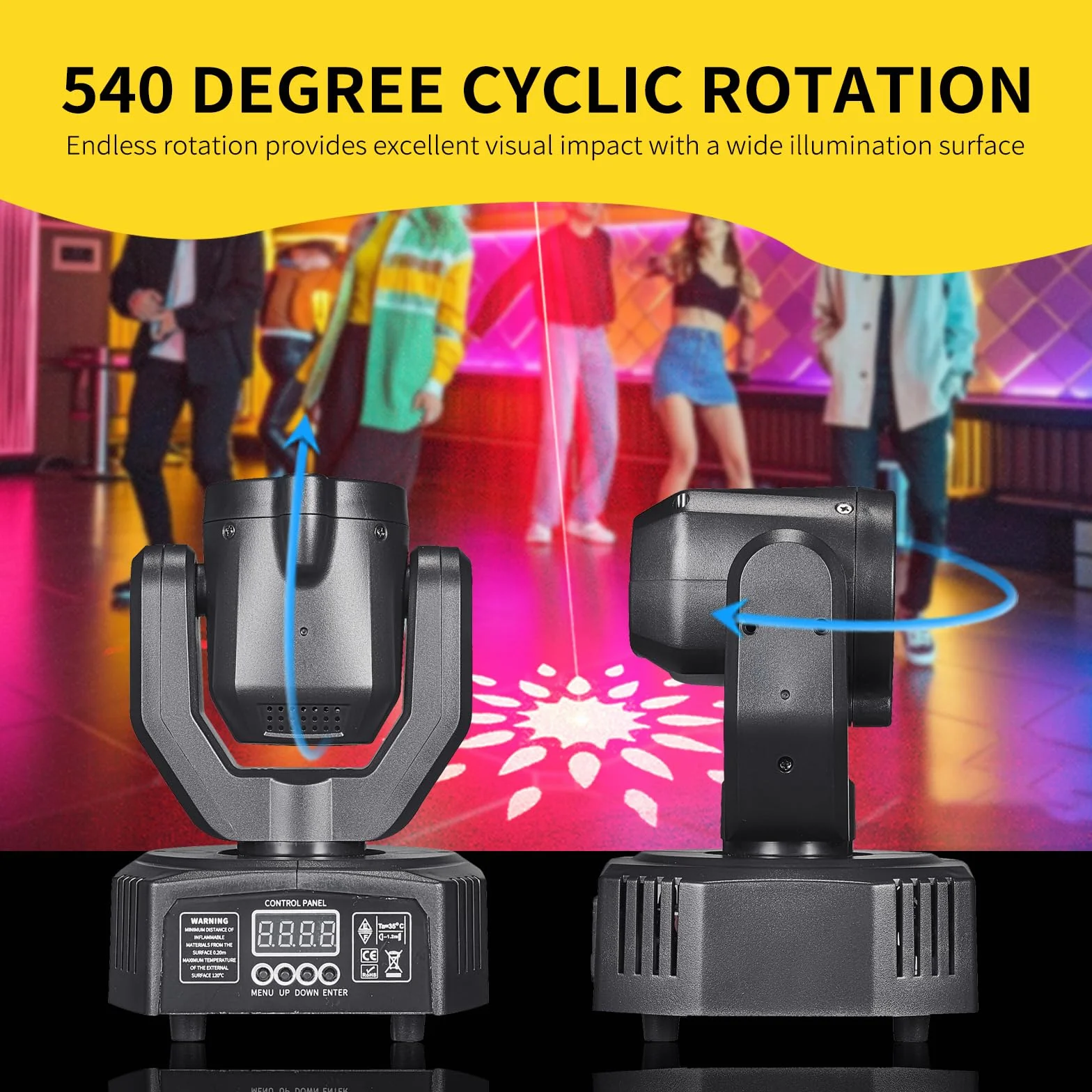 LT04 - Luz de discoteca con cabeza móvil, luz LED RGB LT04, proyector de DJ, luces de discoteca controladas por música, luces de discoteca, efecto DMX, para KTV, reunión familiar, boda, cumpleaños