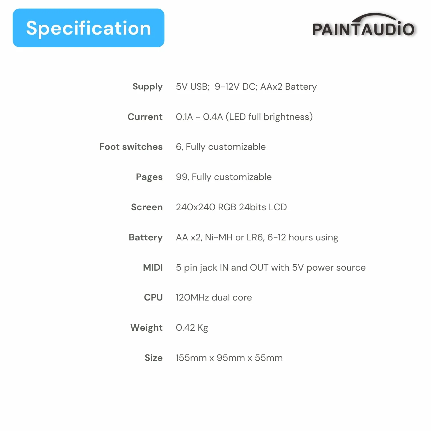 PAINTAUDIO MIDI Captain Nano 4/MINI Controlador multiefectos de teclados sintetizador USB-MIDI, software musical Bias, compatible con todos los comandantes de PC/CC/Note (MIDI Captain MINI 6)