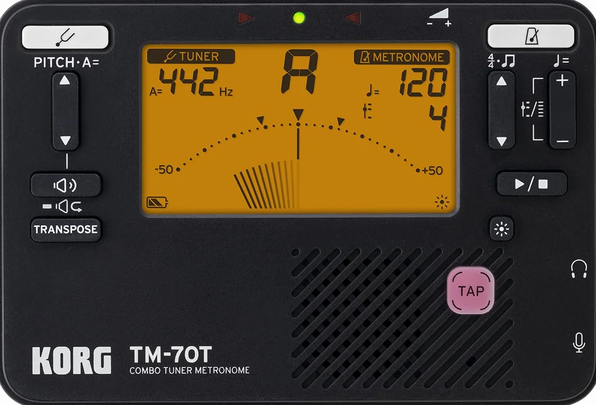 Korg TM70 Metrónomo y Afinador Cromático combinados - Negro