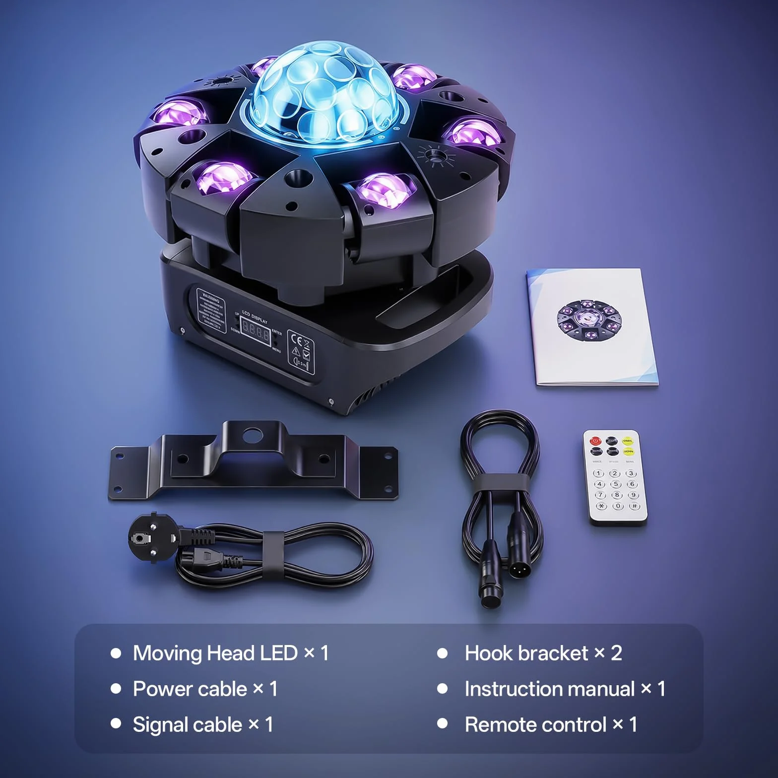 Cabeza Movil LED 150W con Mando a Distancia, 25CH Luz Discoteca RGBW Beam Focos Movil de iluminación para Fiestas DJ, Bares, Clubes