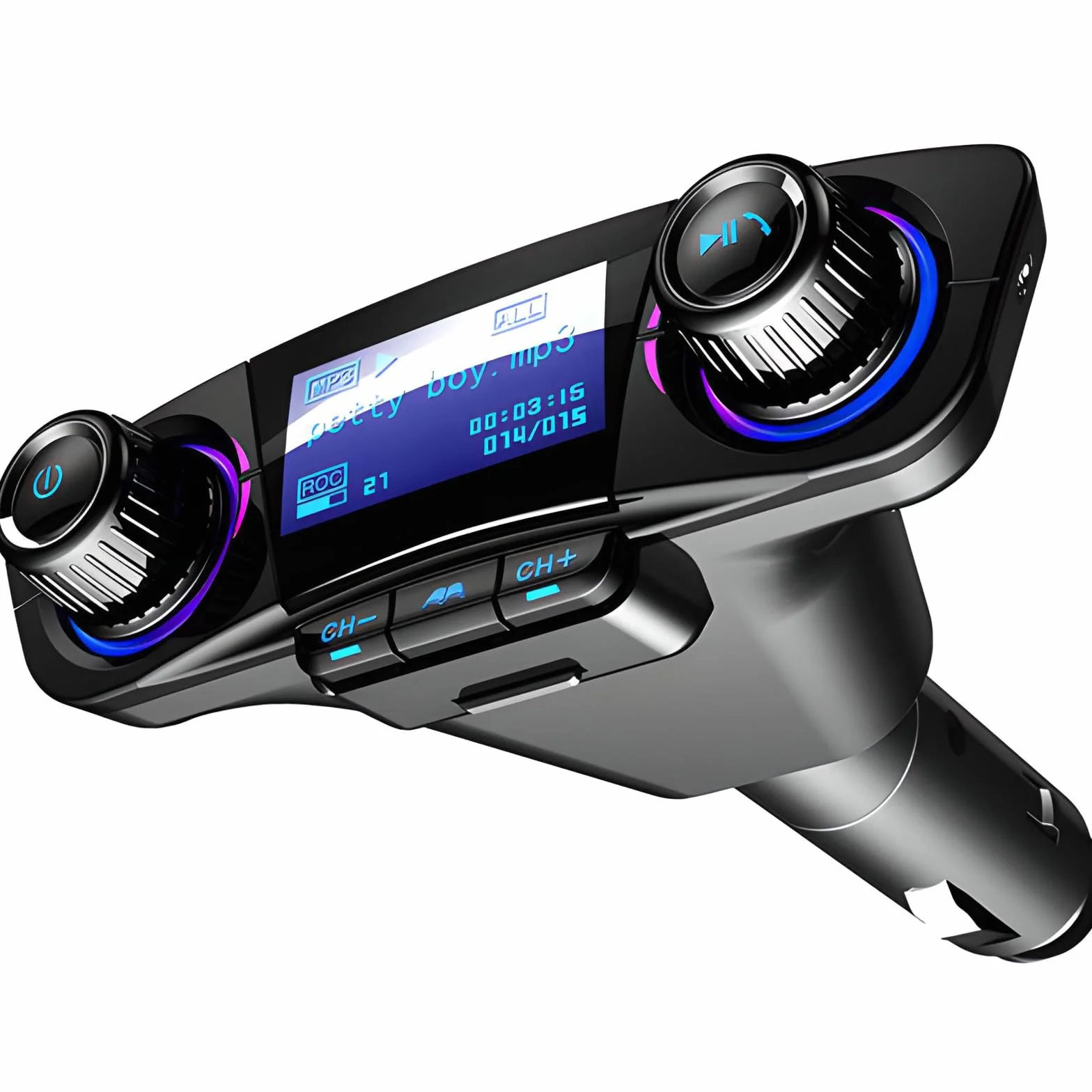 Retoo Transmisor FM Bluetooth 5.0 Coche Manos Libres Pantalla LCD Doble USB 3.4A Lector MicroSD 128GB Reproductor MP3 WAV WMA Reducción Ruido CVC