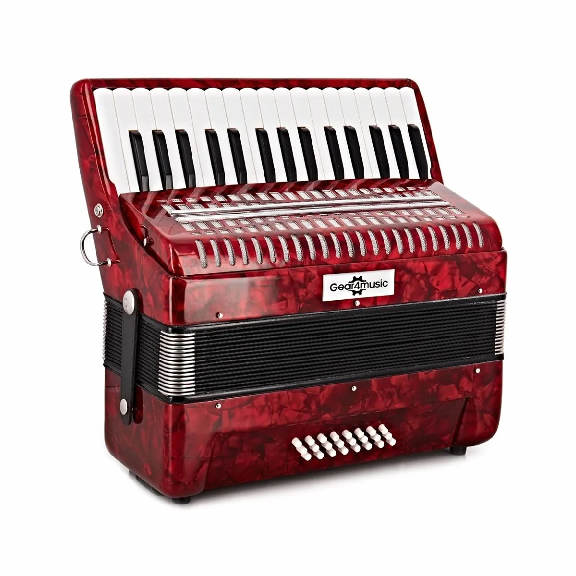 Acordeón de piano con funda de transporte y correas para el hombro
