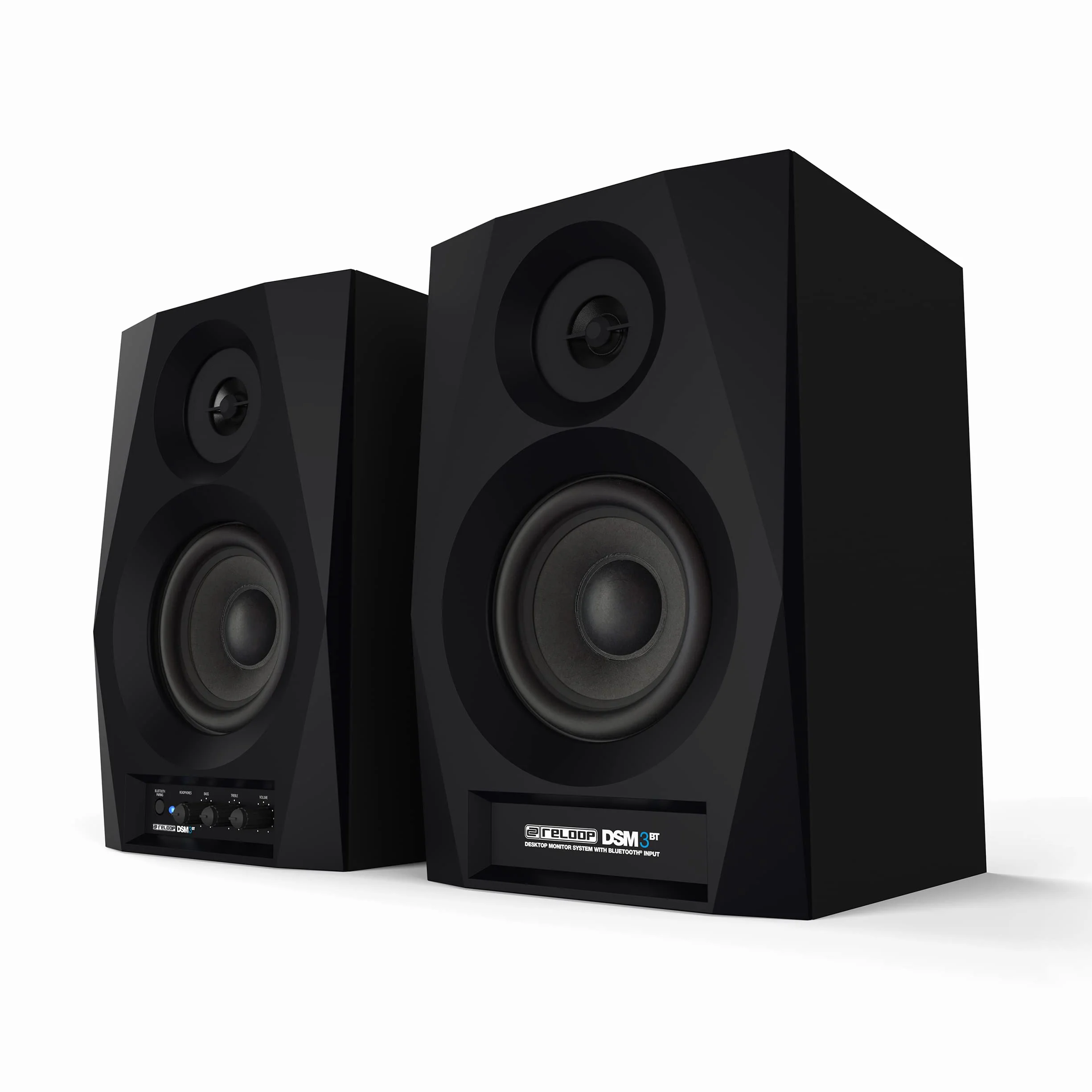 Reloop DSM-3 BT Altavoz Bluetooth para PC para DJ y productores, Sistema Profesional de monitorización Activa de 2 vías con Entrada inalámbrica, Sonido Potente y equilibrado para DJ y productores