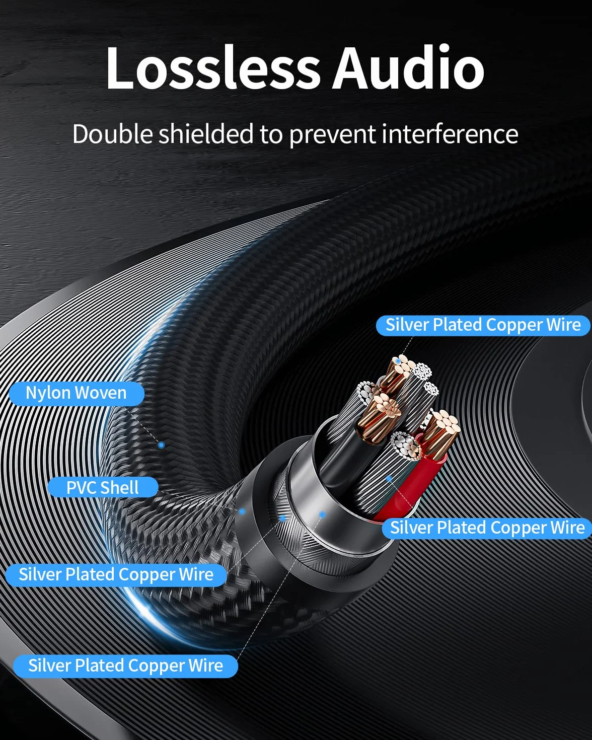 Cable Audio alargador extensión 5M, Nylon Trenzado Jack Audio Estéreo 3,5 mm Macho a Hembra Compatible with Coche Altavoces Auriculares iPhone iPad iPod Samsung MP3 Player (5M)