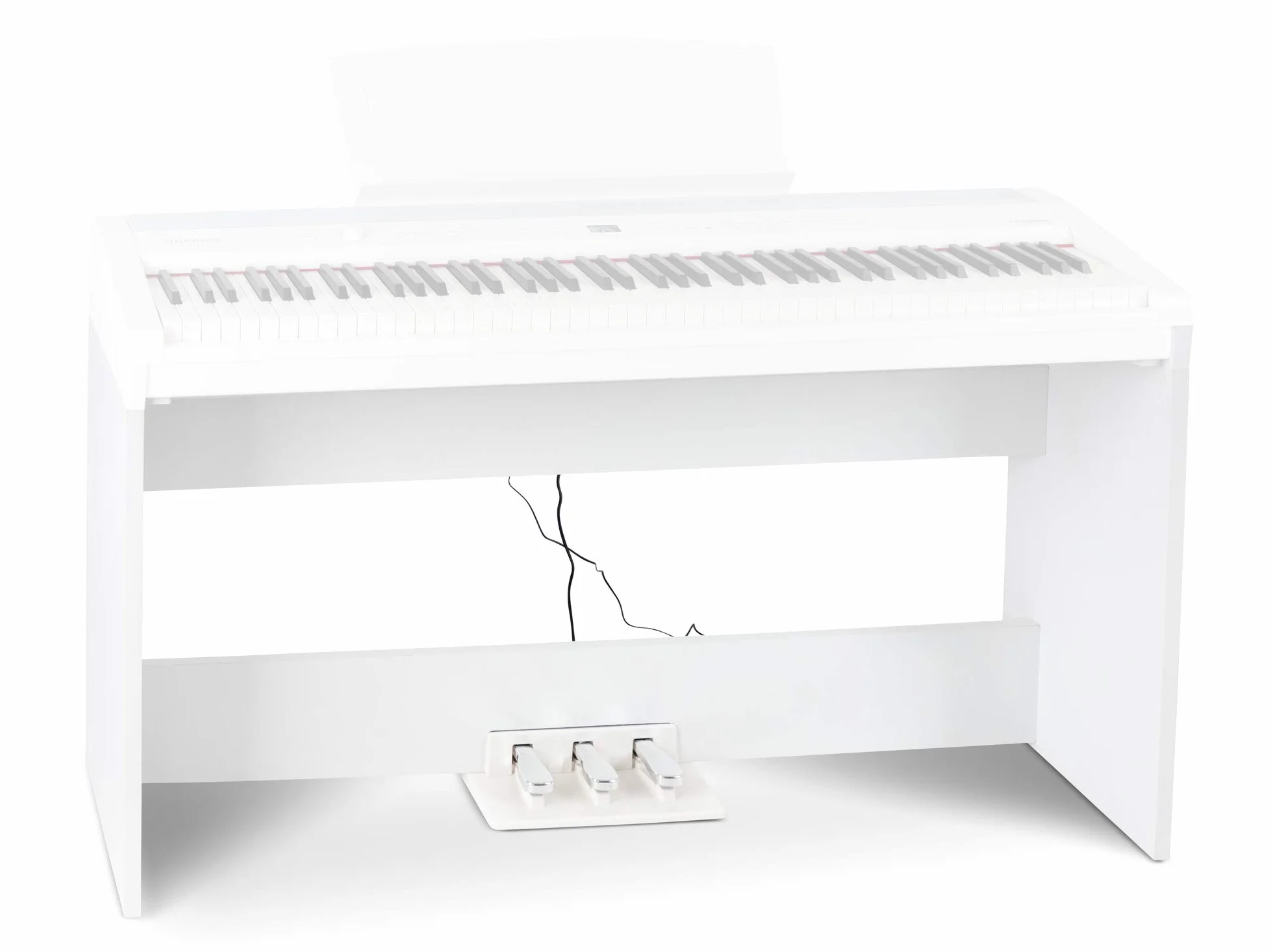 Soporte Steinmayer STP-60 WM (soporte para stage piano P-60, con 3 pedales, medidas: 68,5 x 132 x 34 cm) blanco