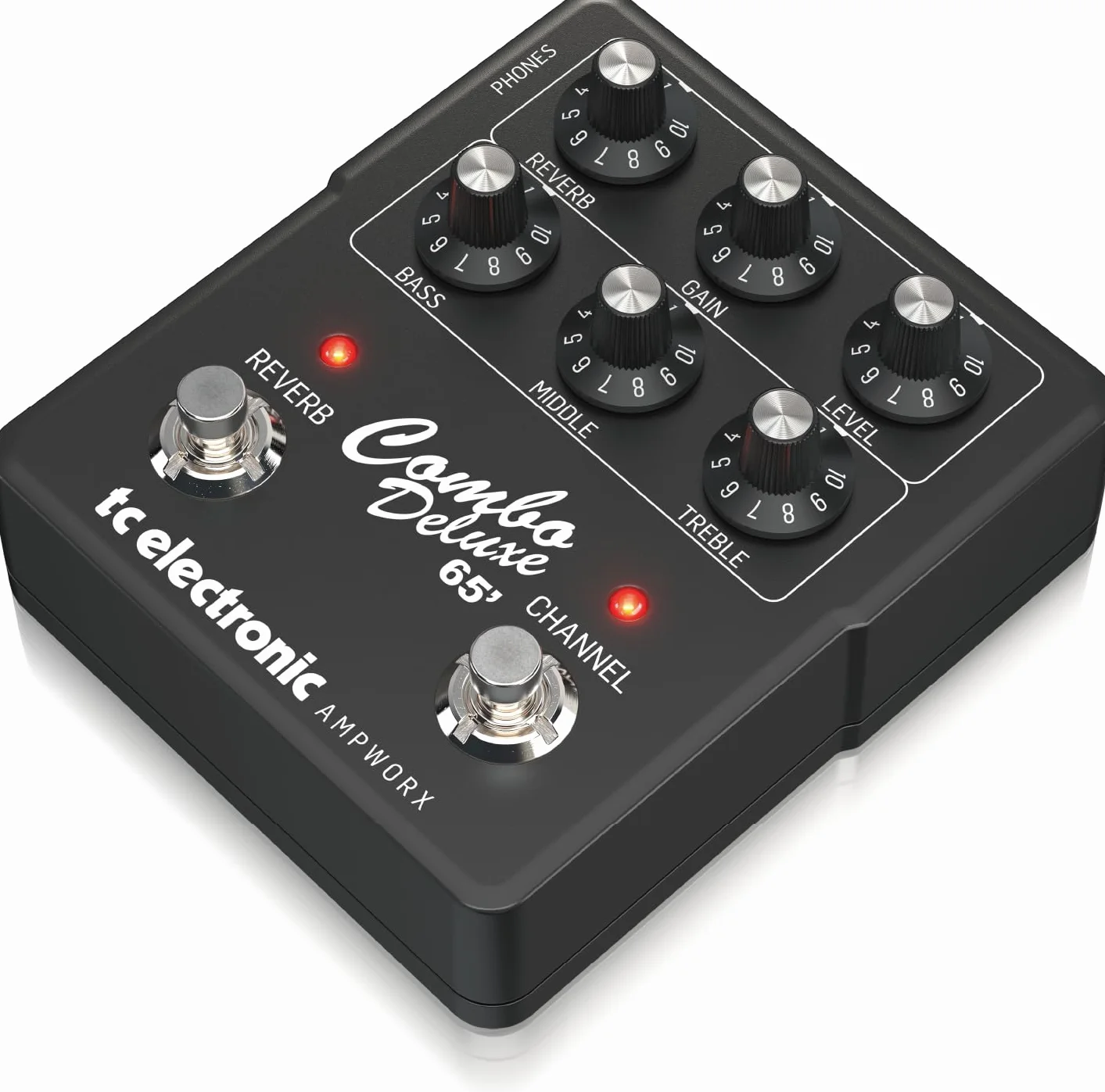 TC Electronic COMBO DELUXE 65' PREAMP Pedal de guitarra | Preamp de doble canal con controles de canal independientes, reverberación por resorte incorporada y salidas dedicadas para DI y auriculares.