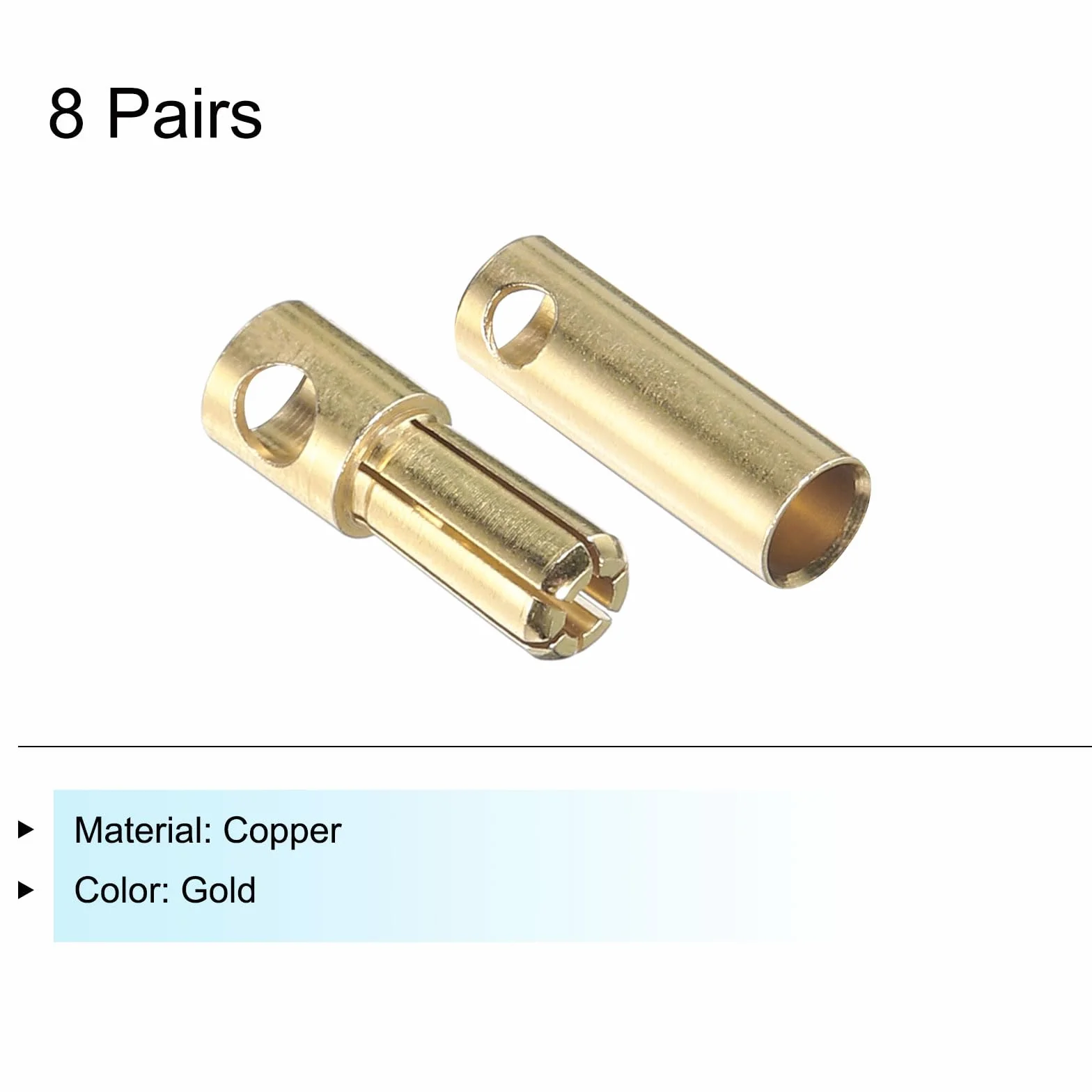 QUARKZMAN 8 Pares Banana Enchufes Conector 5mm Macho Hembra Banana Enchufe para Altavoz Cable RC Batería ESC Motor