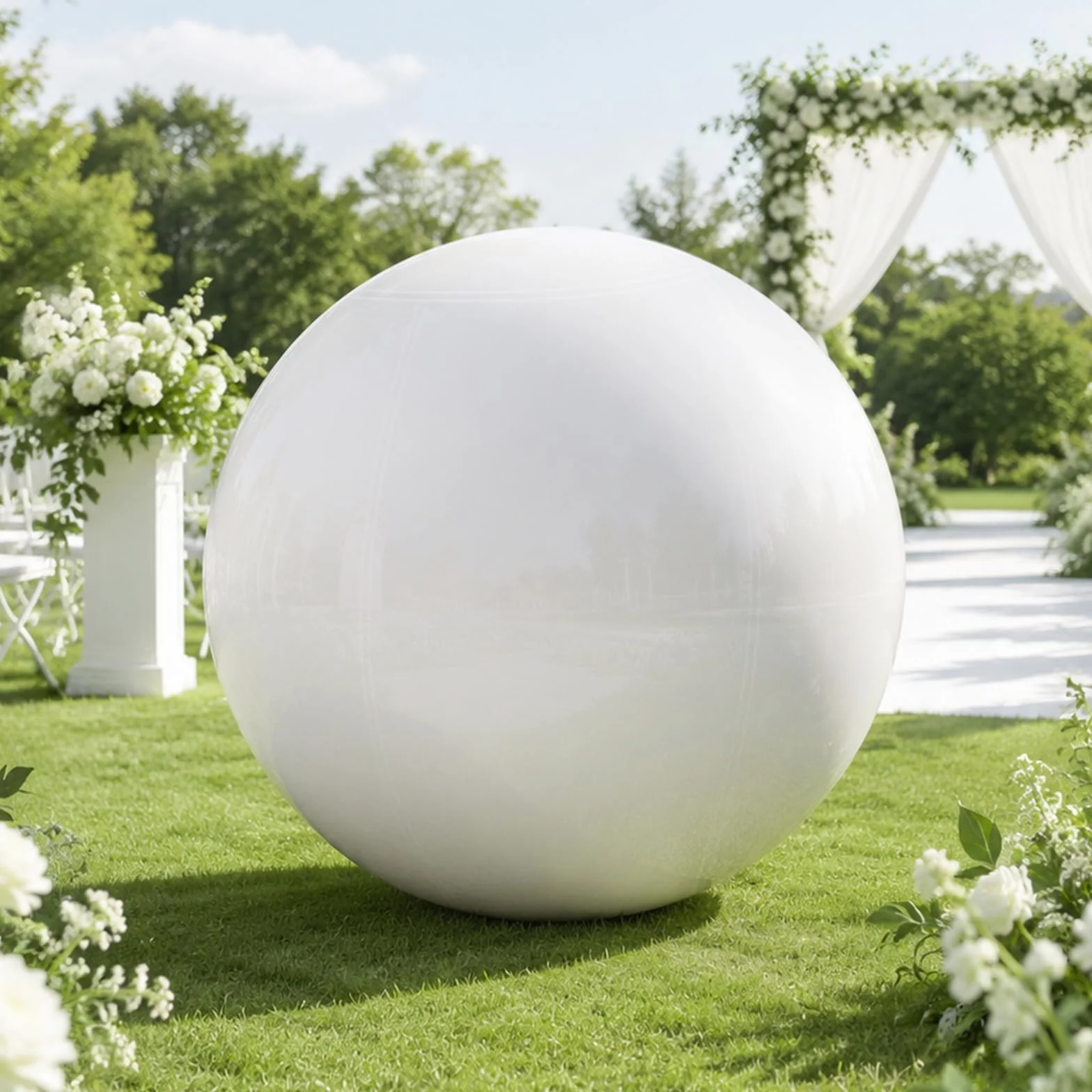 Bola de espejo hinchable (100 cm, bolas grandes, brillantes, decoración navideña