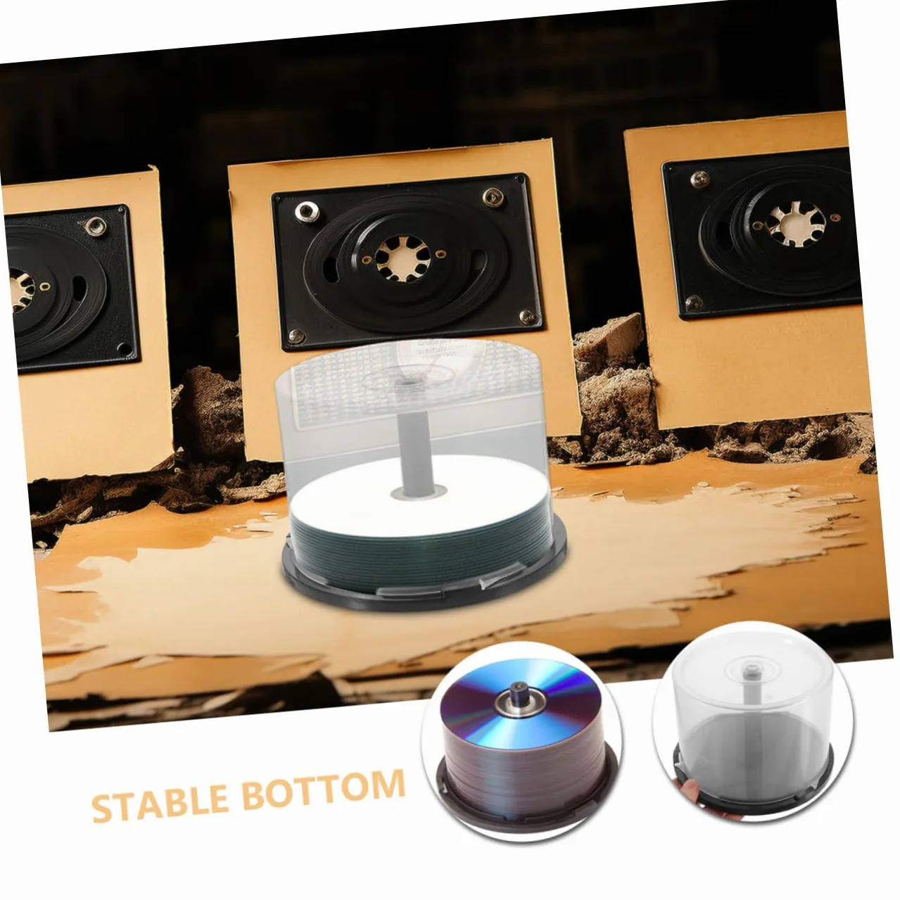 BESTOYARD Organizador De Cds y Dvds Compacto 3 Piezas Para 50 Discos, Caja De Almacenamiento De Plástico Transparente, Diseño Apilable y Portátil Para Uso Coche y Hogar