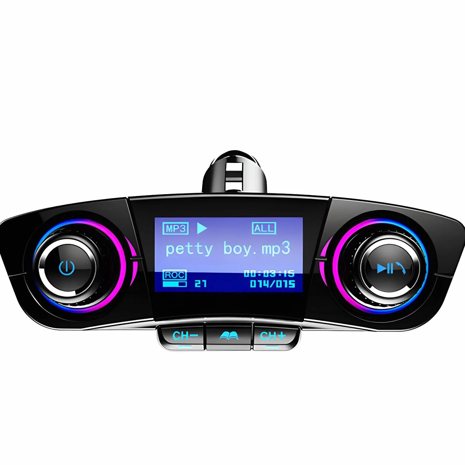 Retoo Transmisor FM Bluetooth 5.0 Coche Manos Libres Pantalla LCD Doble USB 3.4A Lector MicroSD 128GB Reproductor MP3 WAV WMA Reducción Ruido CVC