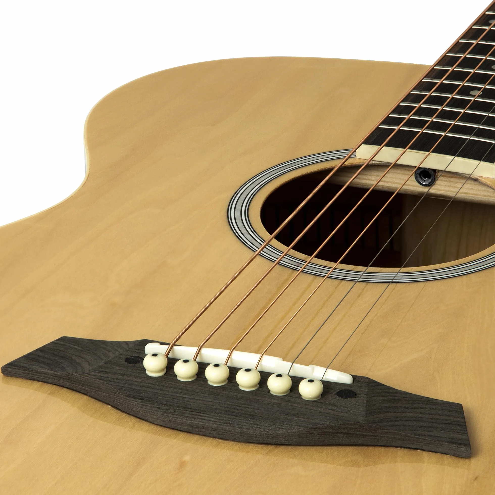 TIGER ACG1-NT34 Guitarra acústica de tamaño 3/4, guitarra acústica con cuerdas de acero para mayores de 9 años - Natural