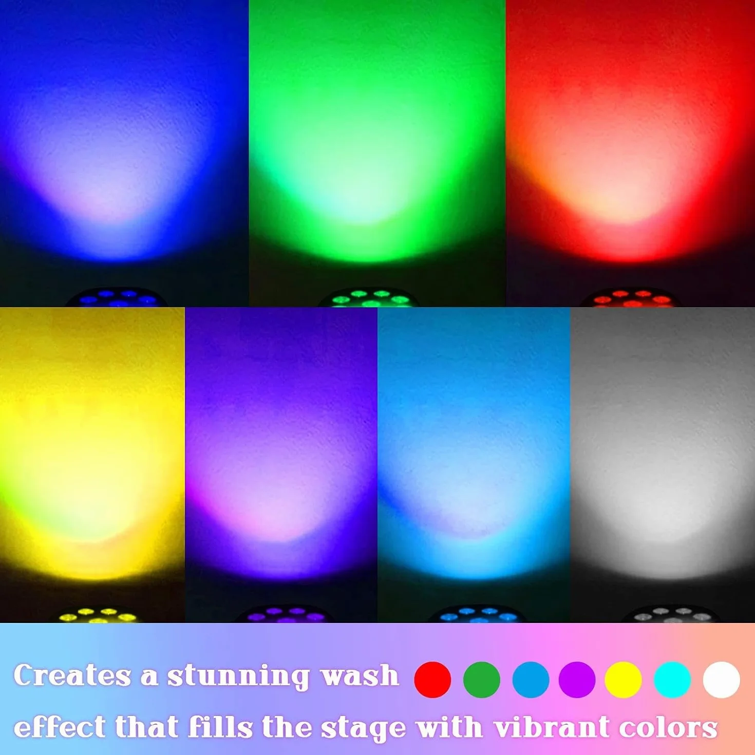 U`King 200W LED par Luces de Escenario RGBW Luces Discoteca de Control de Sonido Alto Brillo Multi Cambio de Color Karaoke/Boda/Disco/Escenario/Fiesta/Club/Bar Iluminación(1 unidad)