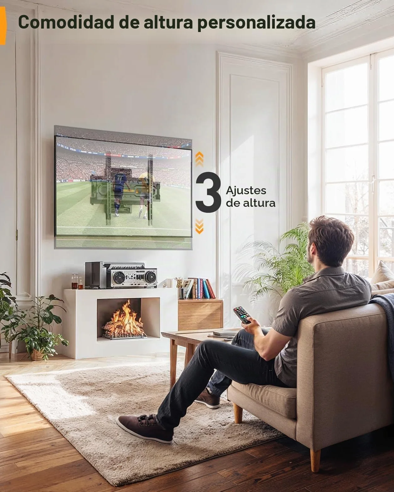 Perlegear Soporte TV Pared Movimiento Completo 23-70 Pulgadas 50 kg MAX VESA 400x400mm PGMF18