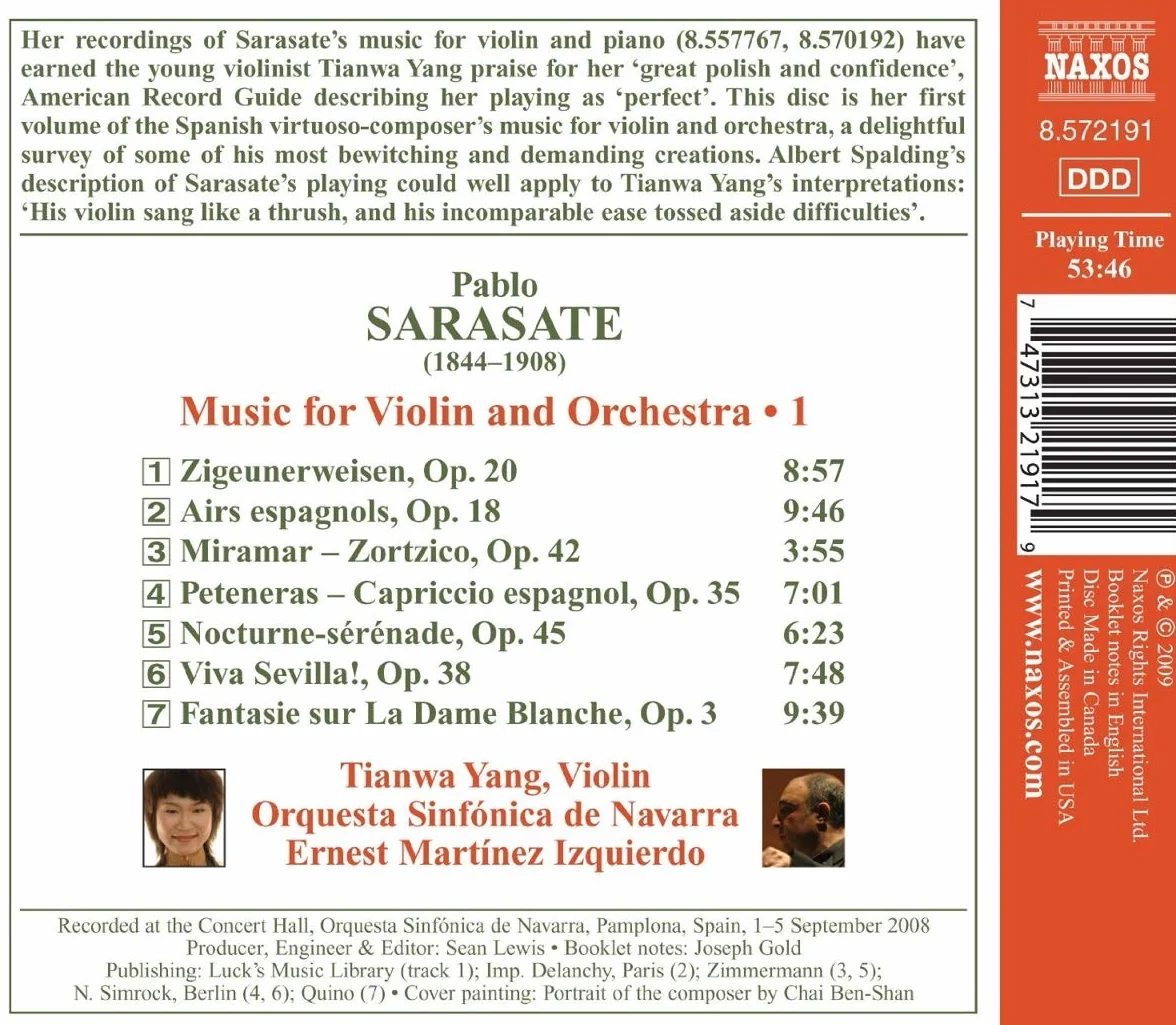 Sarasate : Musique pour violon et orchestre, Vol. 1
