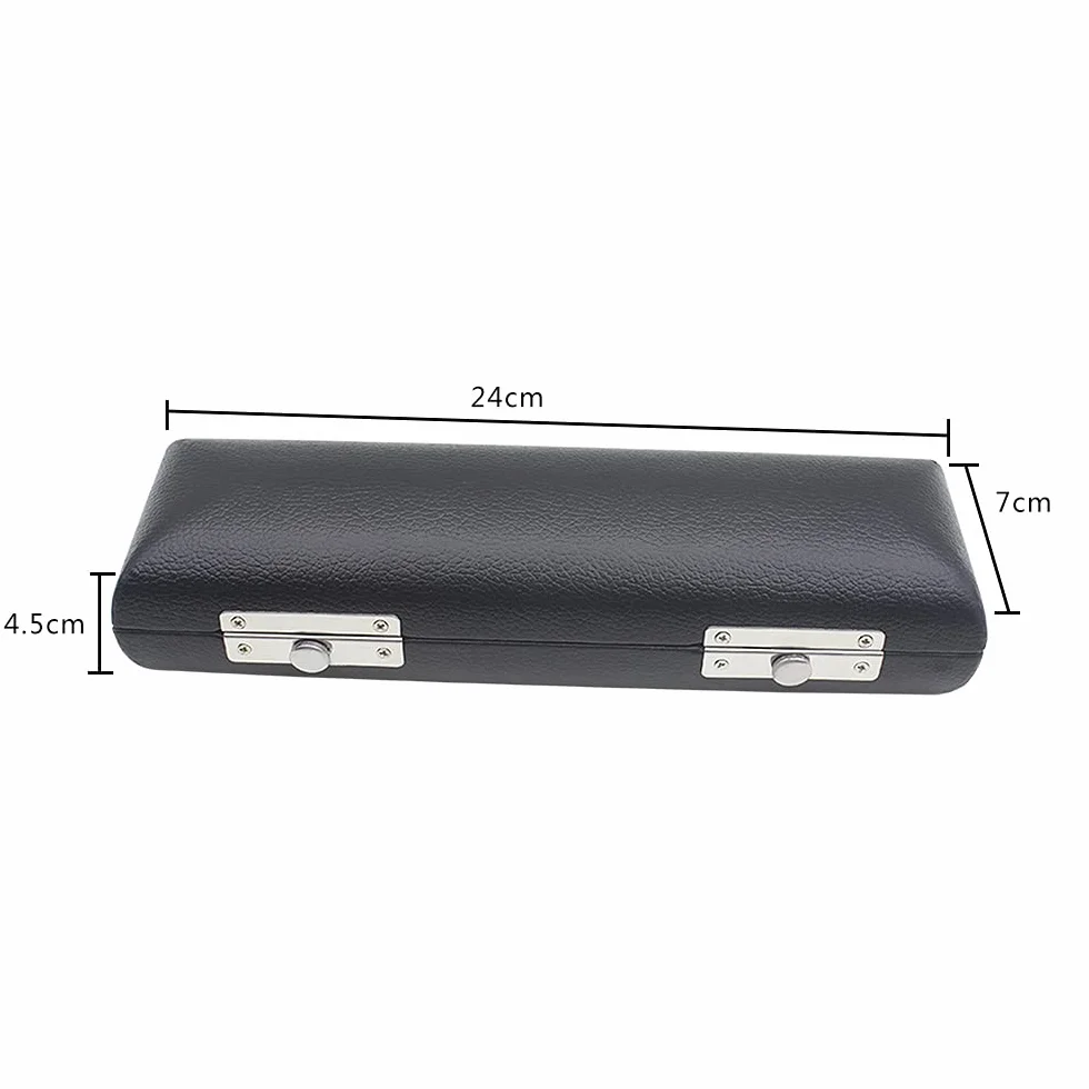 Walfront Piccolo C Desmontable Bañado en Plata con Material de Primera Calidad, Diseño Ergonómico y Varios Accesorios para Músicos en Caja de Cuero Negro (SILVER)