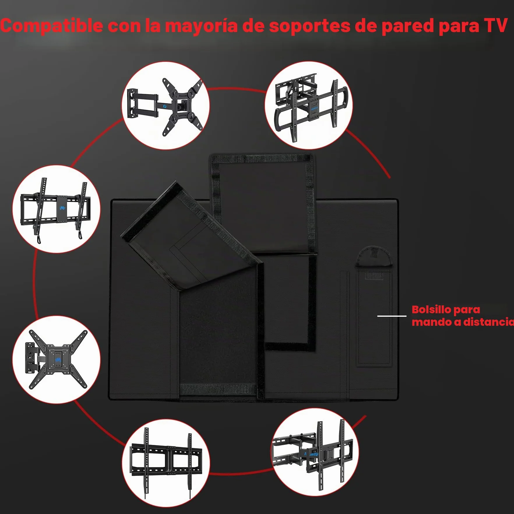 Zettum Funda para TV 28-32 pulgadas, 600D Oxford, resistente al agua, Negro