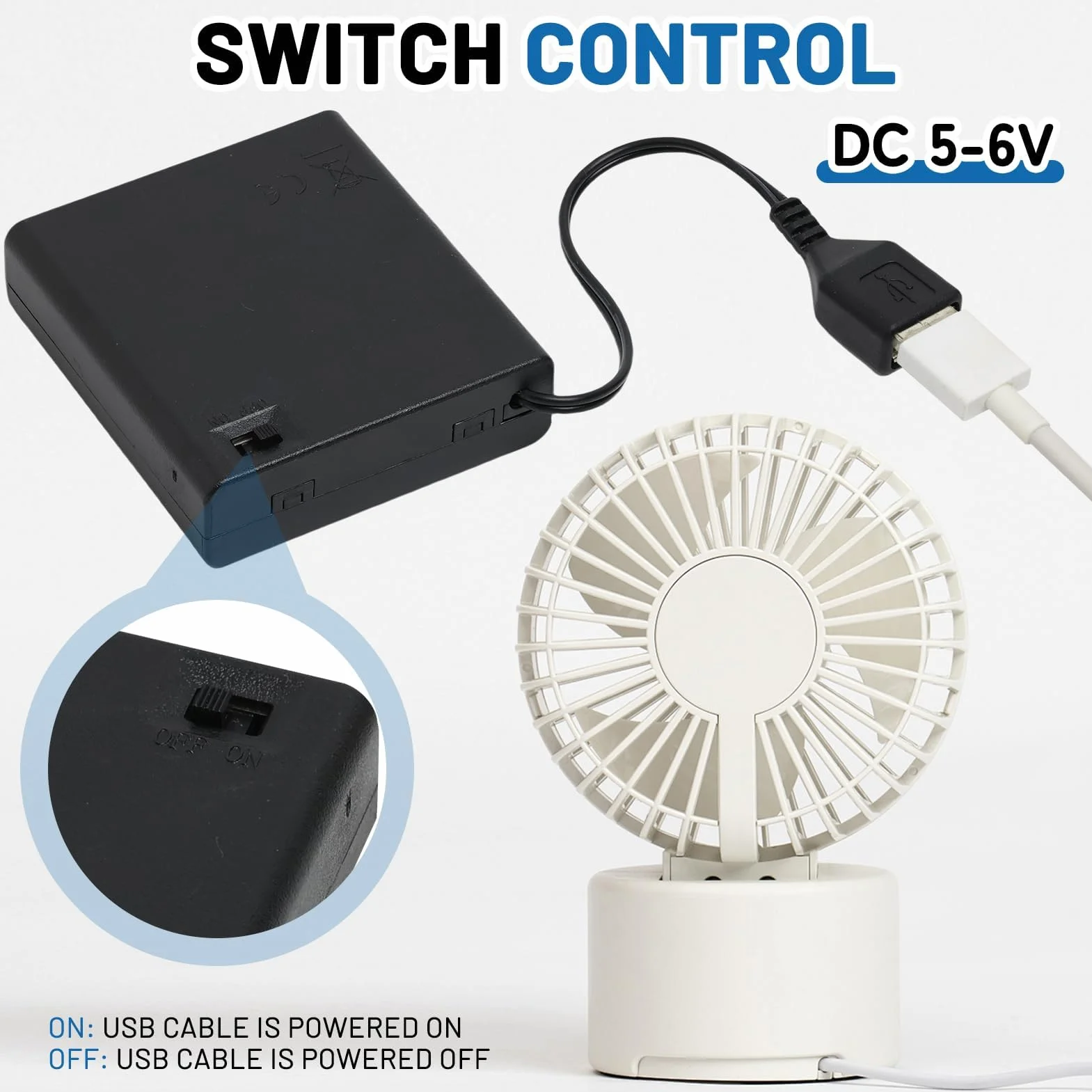Portapilas AA, 4 Cajas de Pilas 4xAA, Porta Pilas AA con Tapa e Interruptor, Conexión a Interruptor USB, Soporte de Batería para Luz LED RC Cars