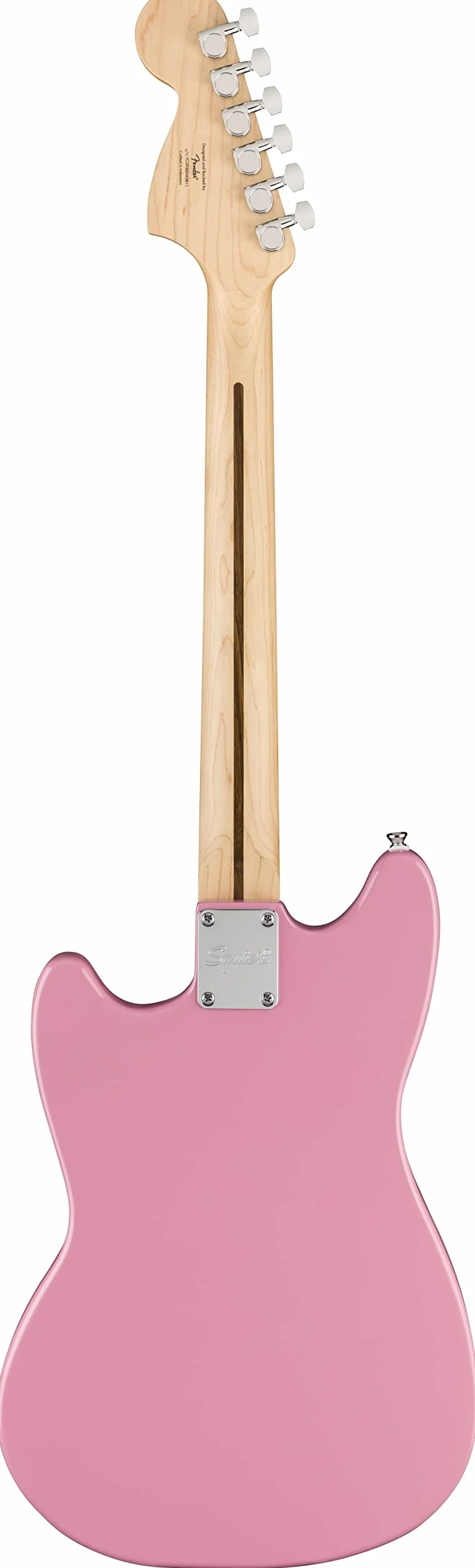 Squier by Fender - Guitarra eléctrica Mustang HH, diapasón de arce, golpeador blanco, rosa flash, Incluye cursos virtuales gratuitos en Fender Play