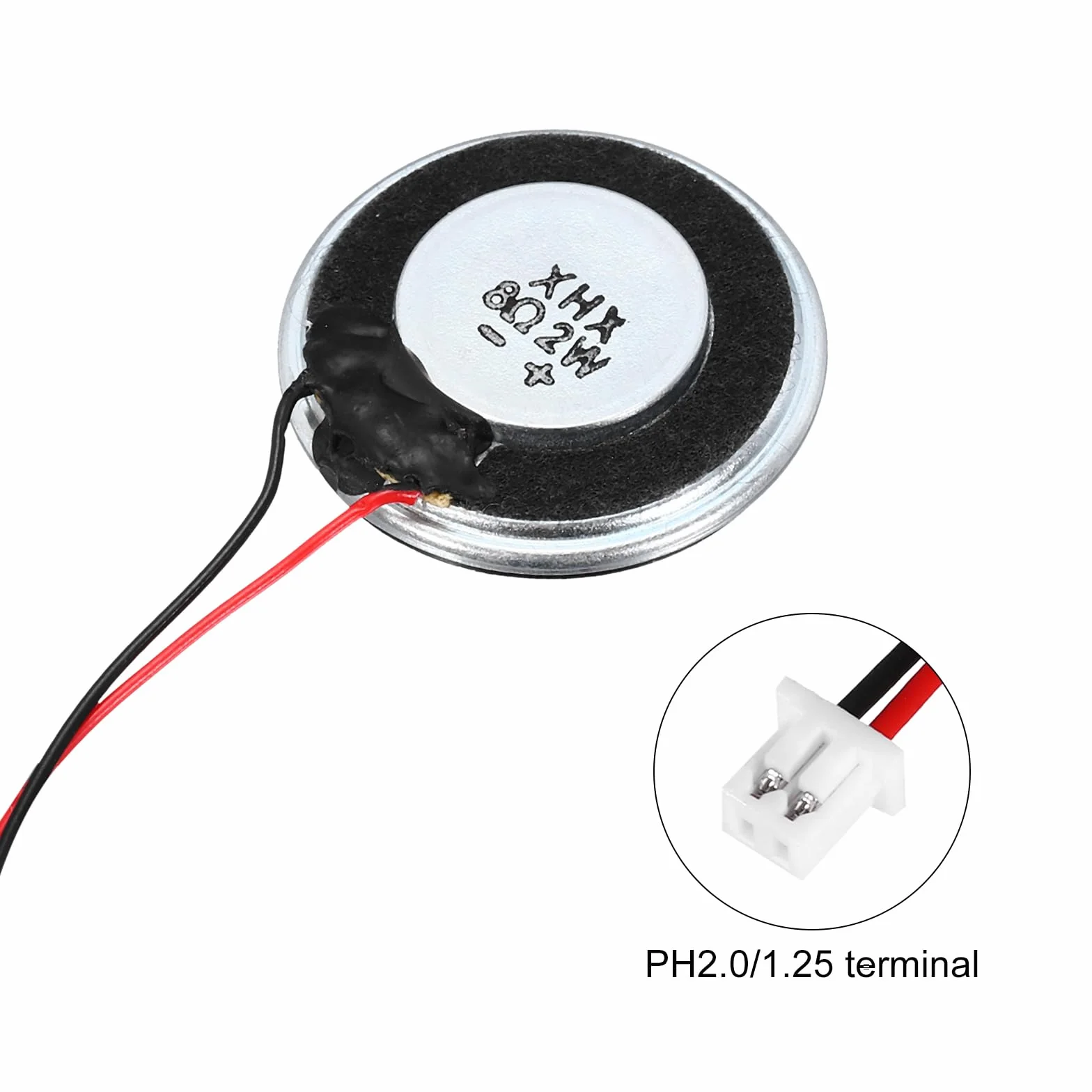 QUARKZMAN 2 unidades de 2 W 8 ohmios altavoces pequeños carcasa de metal altavoz magnético interno redondo con cable terminal de 60 mm para altavoces Mini DVD EVD multimedia móvil portátil