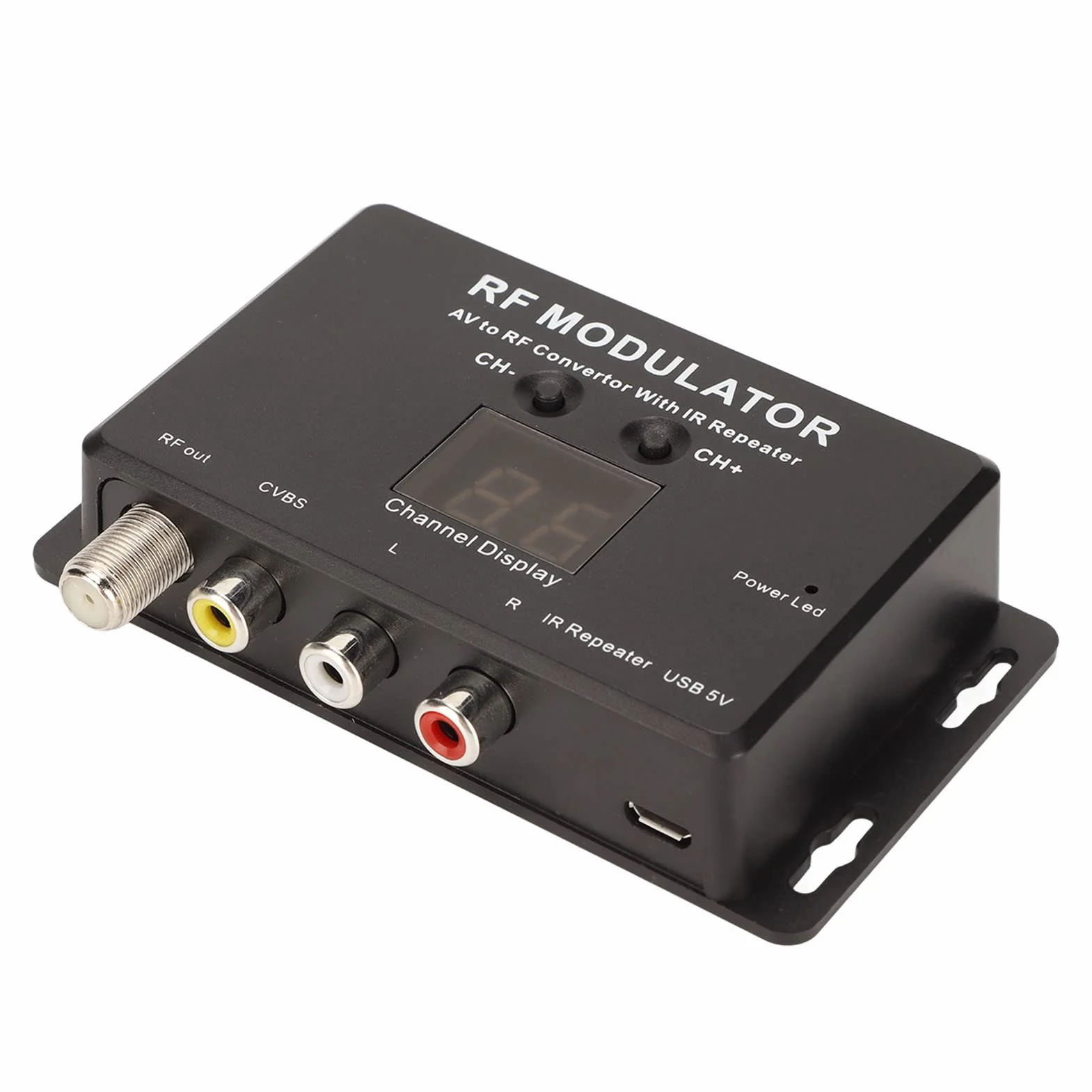 Modulador RF, Convertidor de Modulador Profesional PAL NTSC AV a RF con Repetidor IR para Decodificador, DVR, Reproductores de DVD