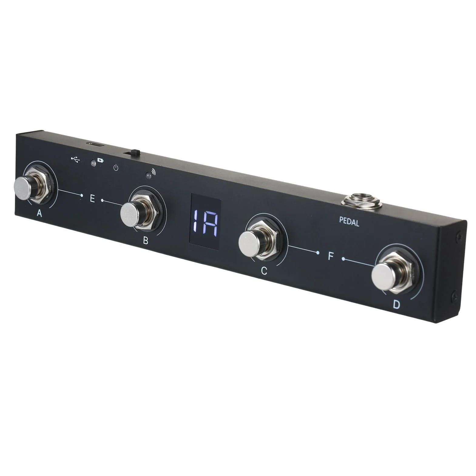 Pedal MIDI inalámbrico,Chocolate BT Controlador MIDI inalámbrico recargable 4 botones Controlador de pie MIDI portátil Control de la aplicación del pedal