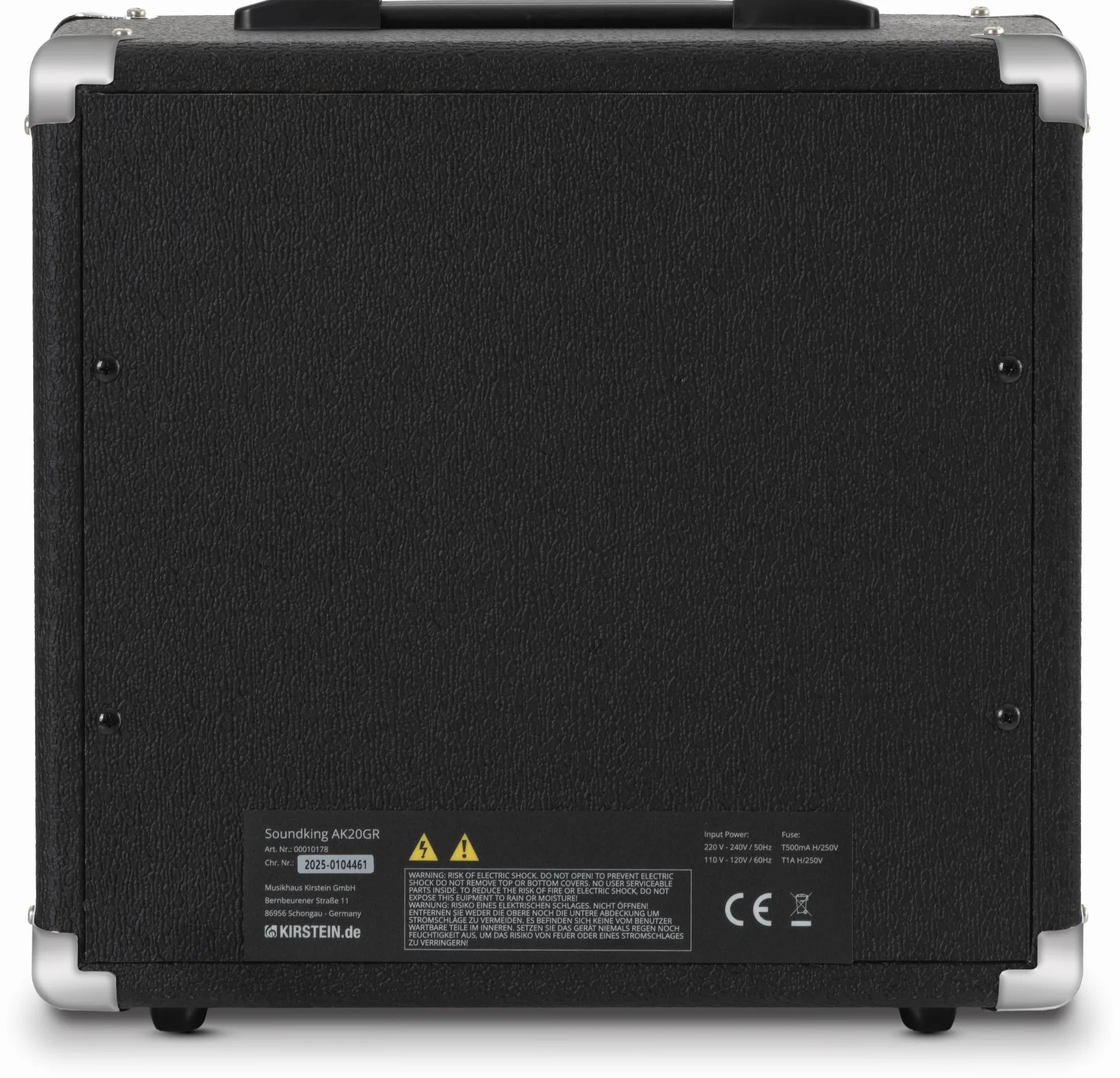 Amplificador de Guitarra Soundking AK20-GR 60W, Ecualizador 3 Bandas, Altavoz 8", 2 Canales (Limpio y Overdrive), Salida Auriculares, conexión Altavoz, Esquinas Protectoras Resistentes.