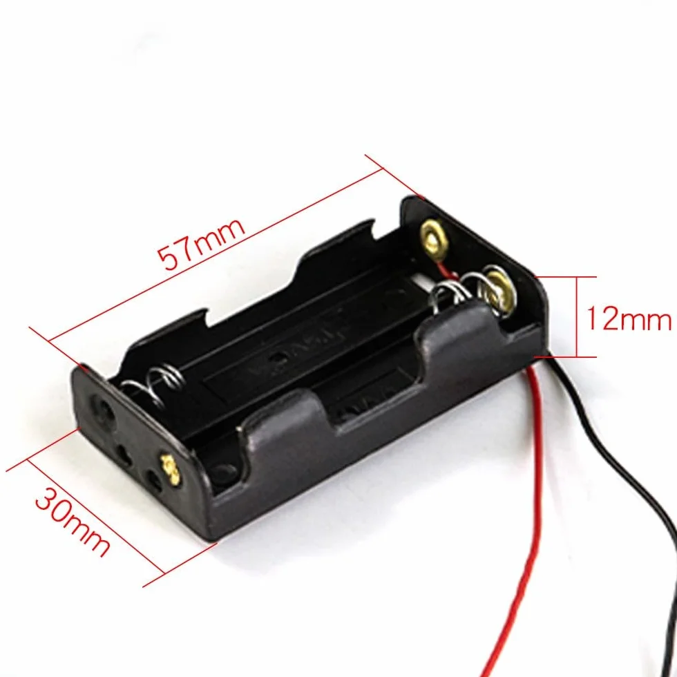 Porta baterías genérico 2xAA 1,5V con cables de 15cm - Porta alimentación electrónica DIY, fuente de alimentación para reparaciones