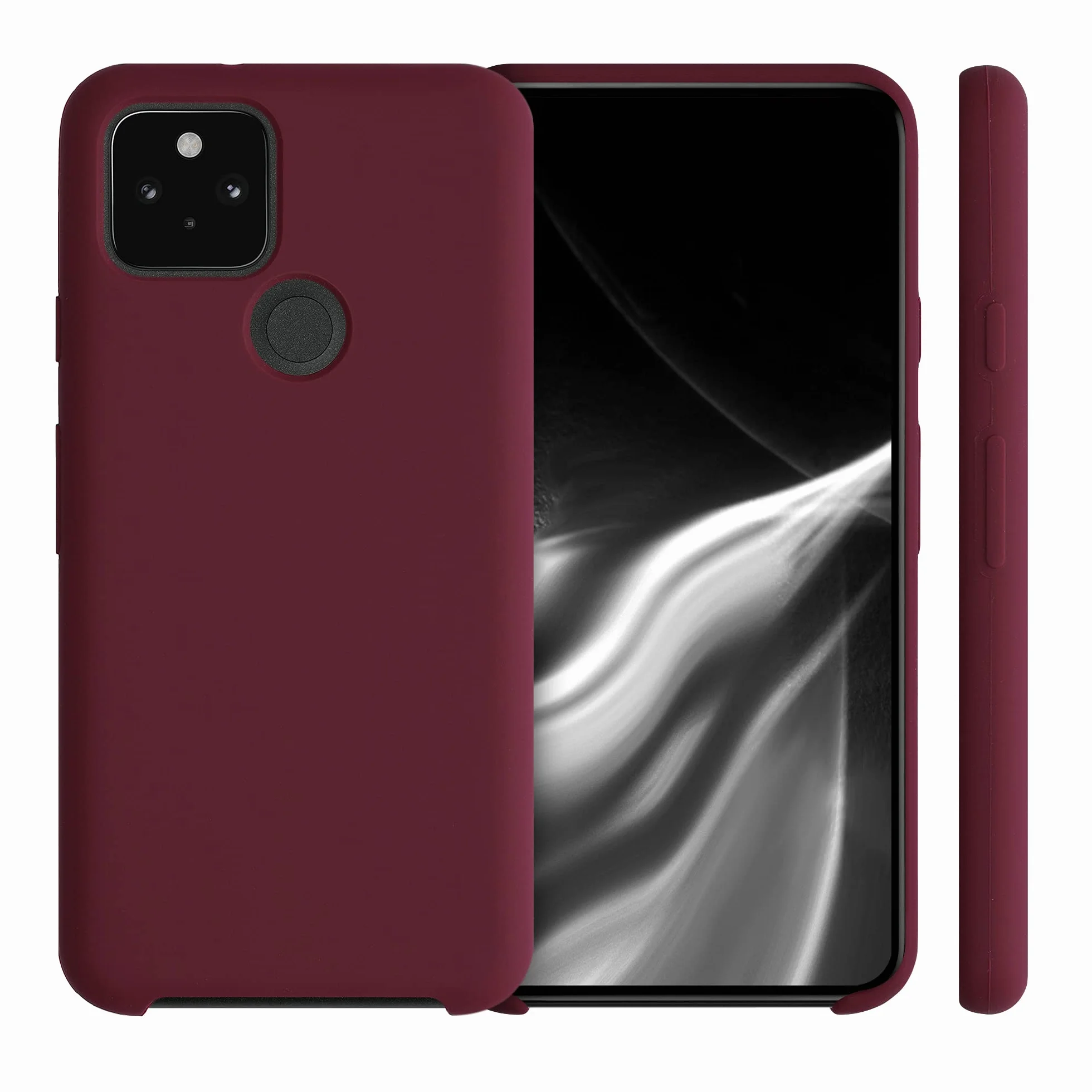kwmobile Carcasa Compatible con Google Pixel 5 Funda TPU y Silicona antigolpes - Rojo Vino