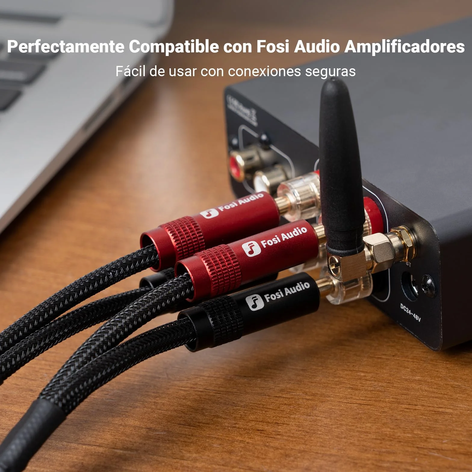 Fosi Audio Conectores Banana para Cable de Altavoz, 2 Pares Chapados en Oro para Amplificador
