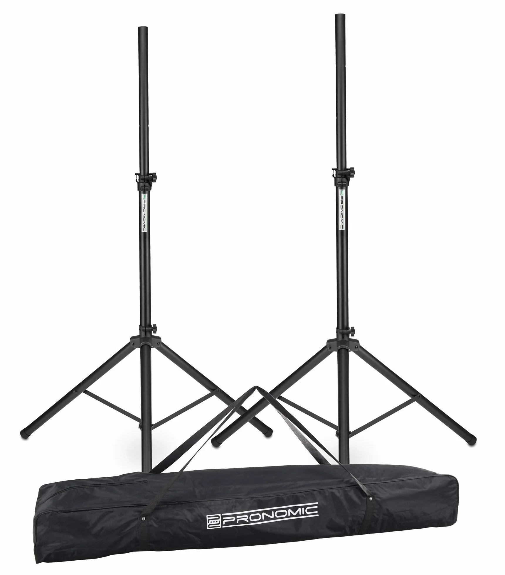 2x Pronomic SPS-1A Soportes de aluminio para altavoces, trípode ancho, altura 125-185 cm. También para dardos o fotografía. Incluye bolsa.