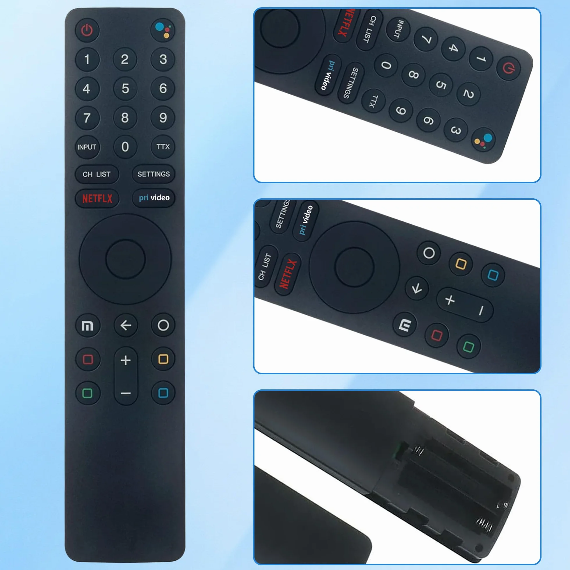 Riry XMRM-010 Mando a Distancia Xiaomi MI TV con Bluetooth Google Assistant para Mi 4S 4A