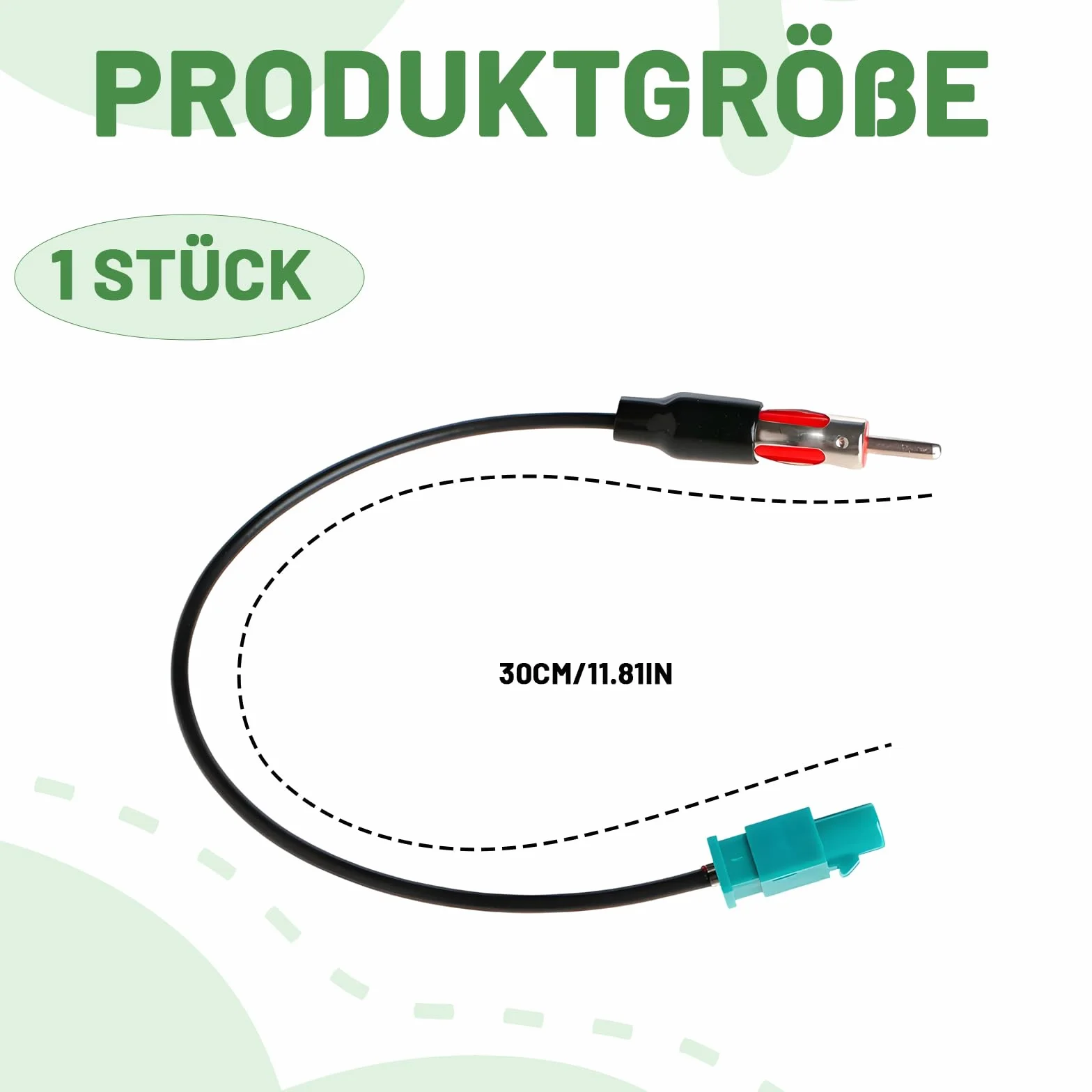 Adaptador Antena Radio Coche, Cable FAKRA Macho a DIN para Antena Coche Universal - Compatible con Audio Estéreo y Reproductor Multimedia
