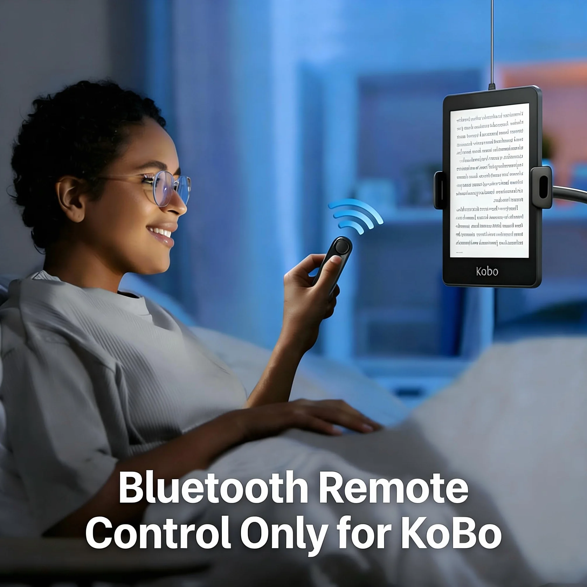 Pasapáginas Bluetooth Negro Mando a Distancia para Kobo Clara 2E/BW/Colour Libra 2/Colour Sage