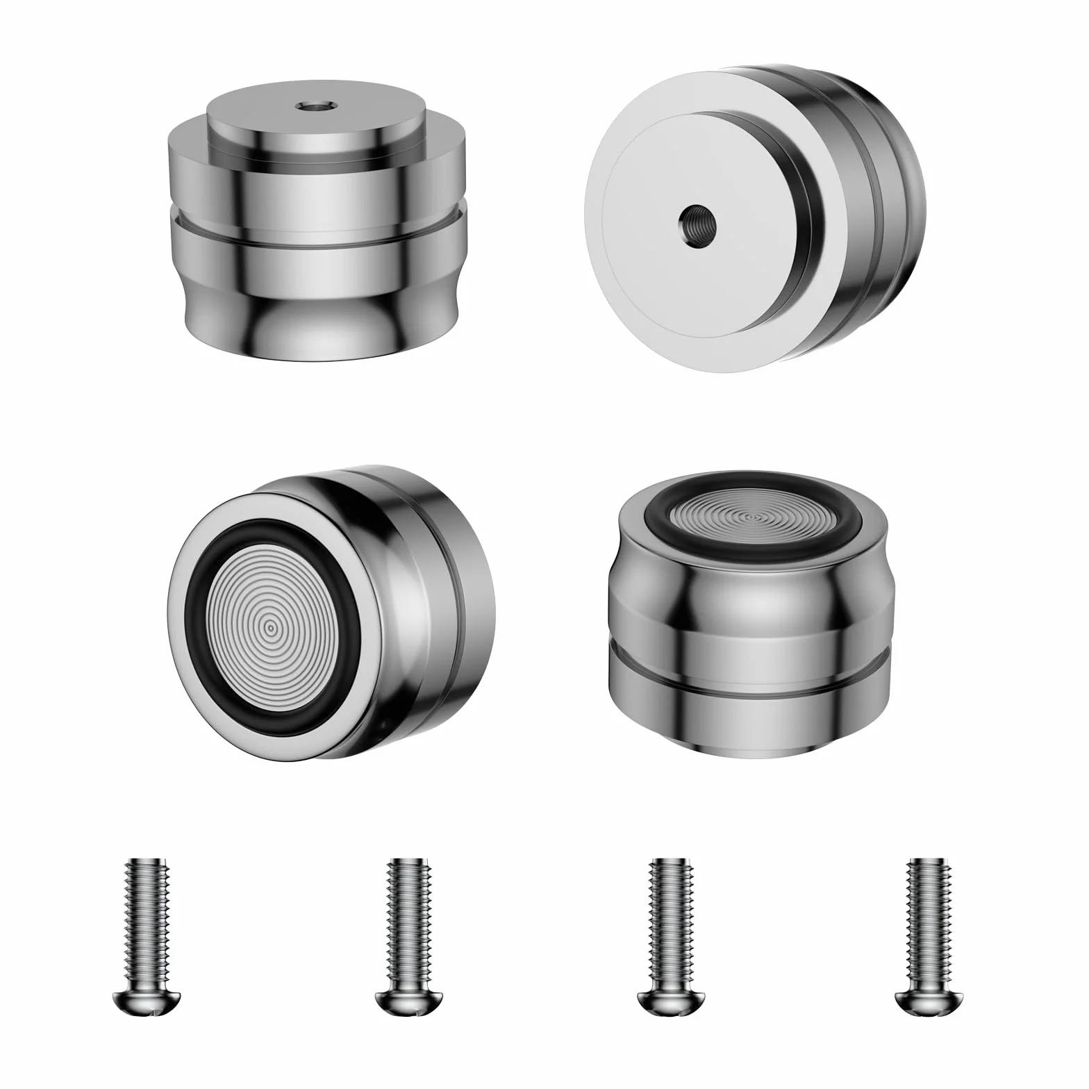 Patas de altavoz HiFi 33x22 mm plateadas de aluminio macizo para subwoofer amplificadores