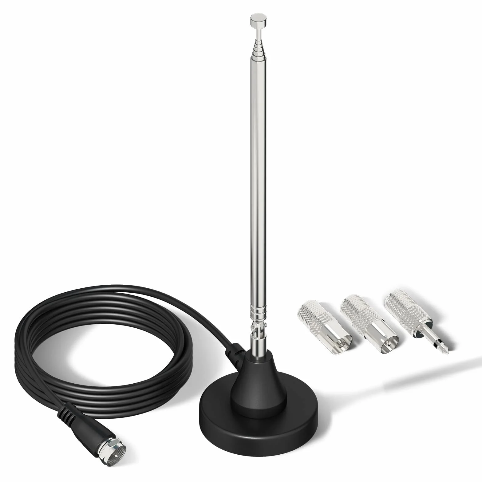 Bingfu Antena Dab FM Radio Telescópica Digital para Interiores Base Magnética Cable 3M para 75 Ohm Hogar AV Audio Video Receptor