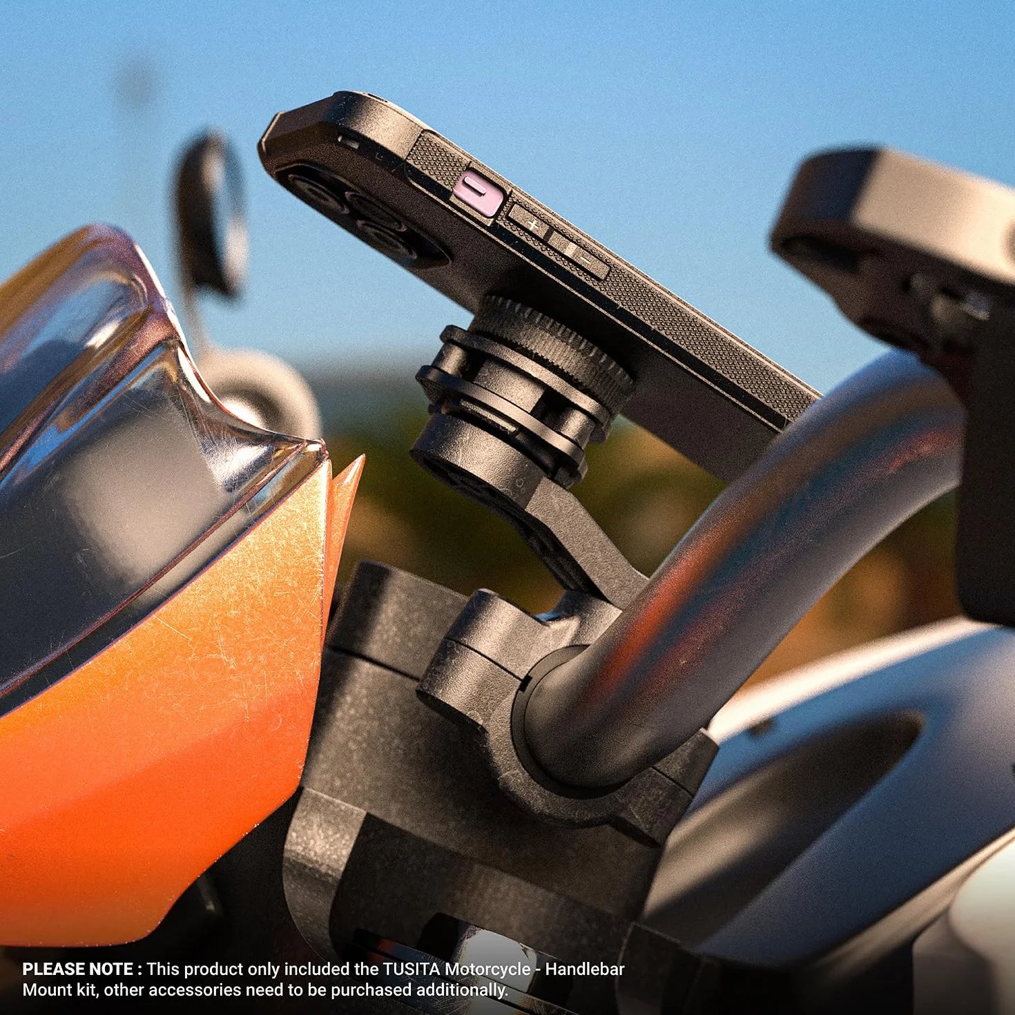 TUSITA Soporte para Teléfono de Moto Compatible con Quad Lock Smartphone Funda