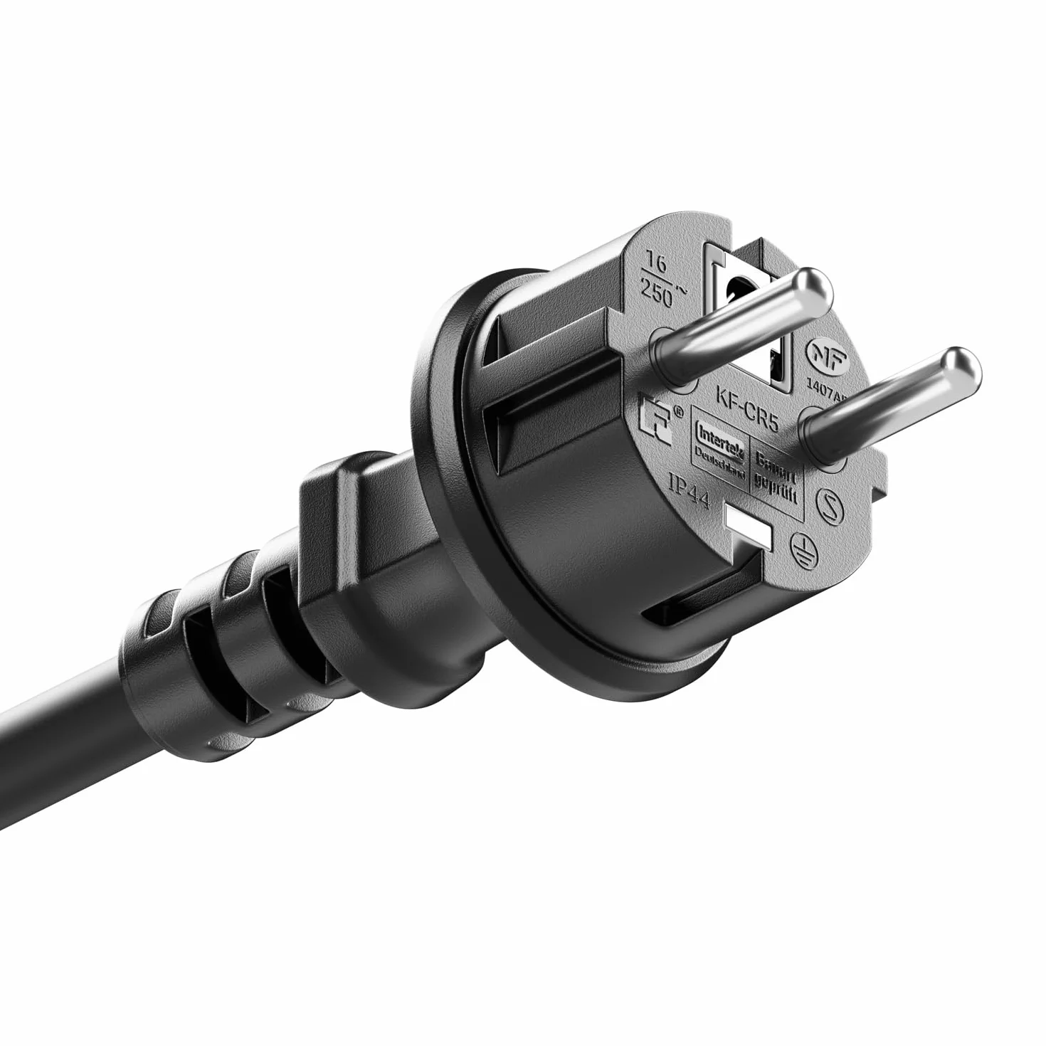 deleyCON Cable de Extensión Exterior Eléctrico IP44 5m H07RN-F 3G1.5mm² Negro