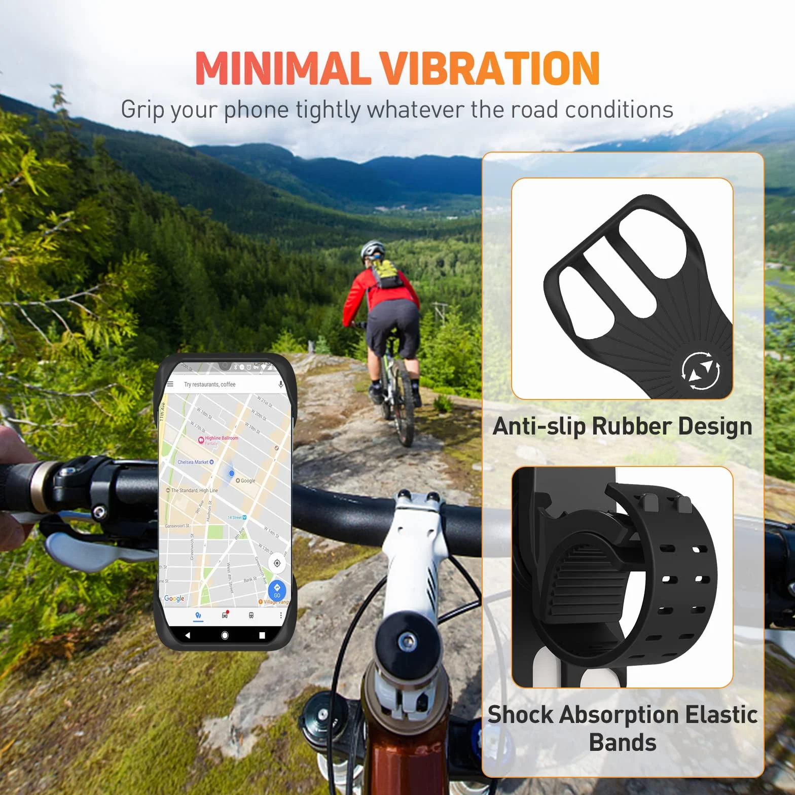Soporte para teléfono de Moto (rotación de 360°, Universal, para teléfono o Bicicleta, para Patinete eléctrico, Ciclismo, Scooter, Moto, Deporte, 4,5 – 7 Pulgadas, Smartphones
