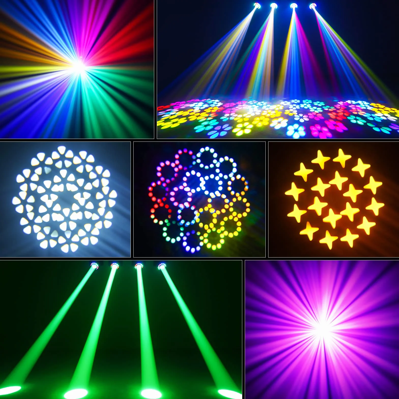 UKing 100W Cabeza Móvil de Luz de Escenario con mando a distancia, 10 patrones + 8 colores + 18 luces de fiesta de alto brillo con efecto de haz de prisma para discoteca, bar, festival de bodas