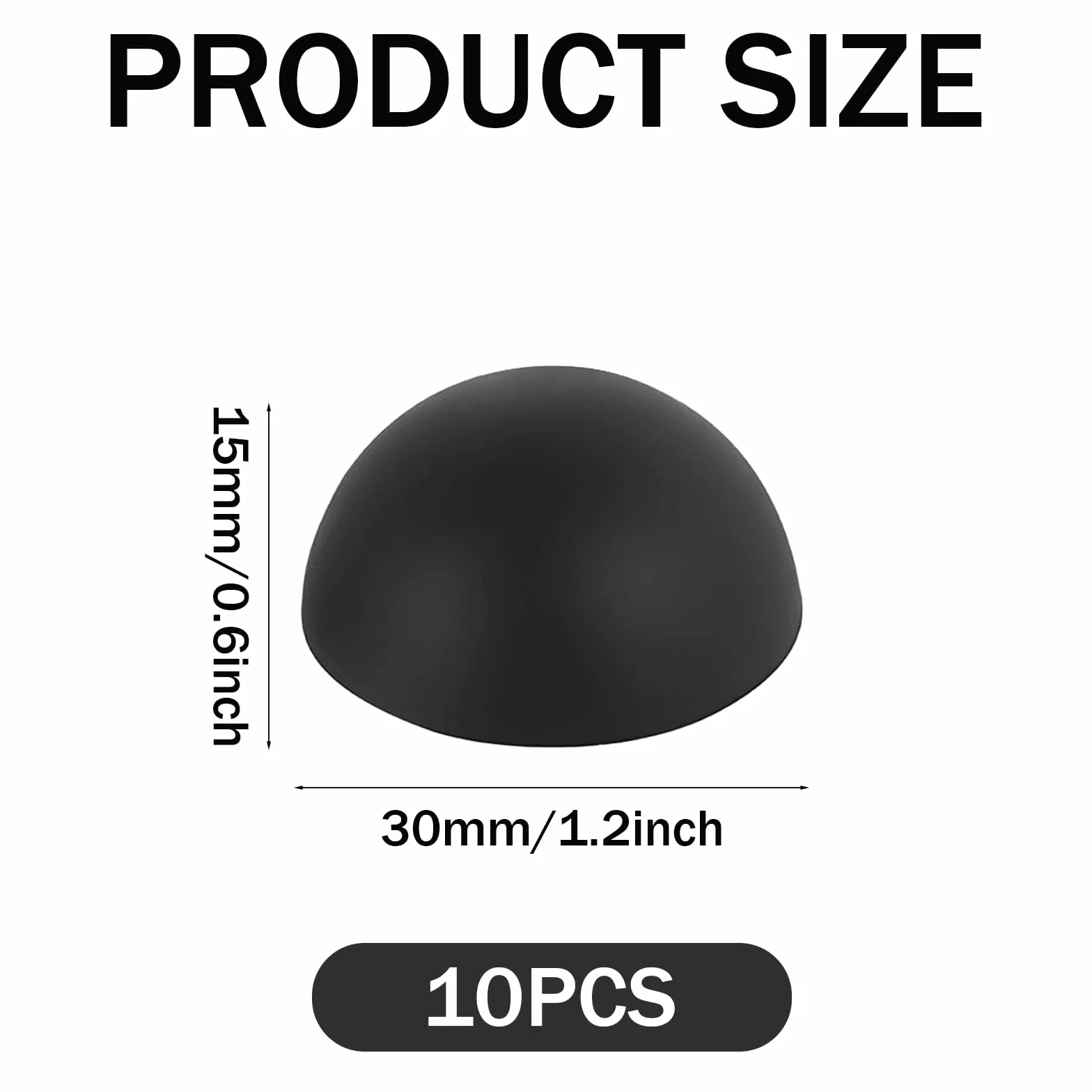 10 Piezas 30mm Almohadilla Pies de Goma Parachoques de Hemisferio de Silicona Negro Almohadillas de Goma Antideslizantes para Subwoofers Muebles Electronica Electrodomésticos